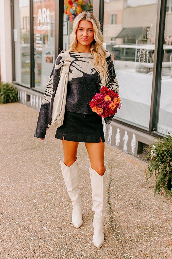 Chai Latte and Chit Chat Knit Sweater in Black Product Image