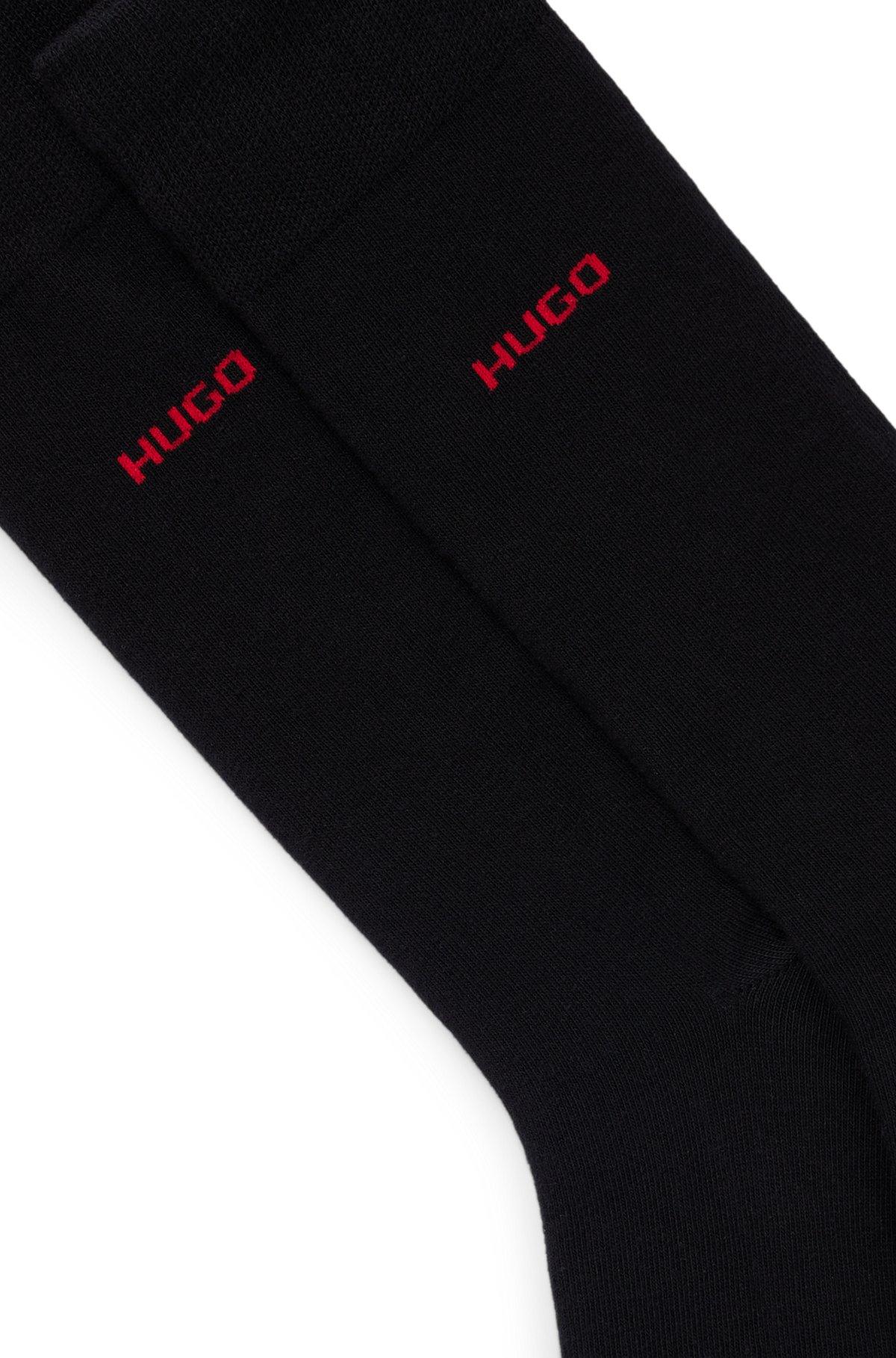 HUGO - Two-pack of regular-length socks in stretch fabric - Black Product Image