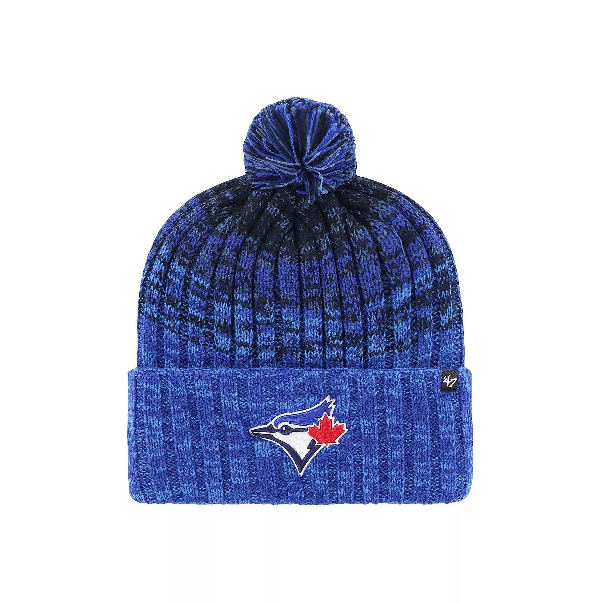 Men's '47  Royal Toronto Blue Jays Cascade Cuffed Knit Hat with Pom, Jay Blue Product Image