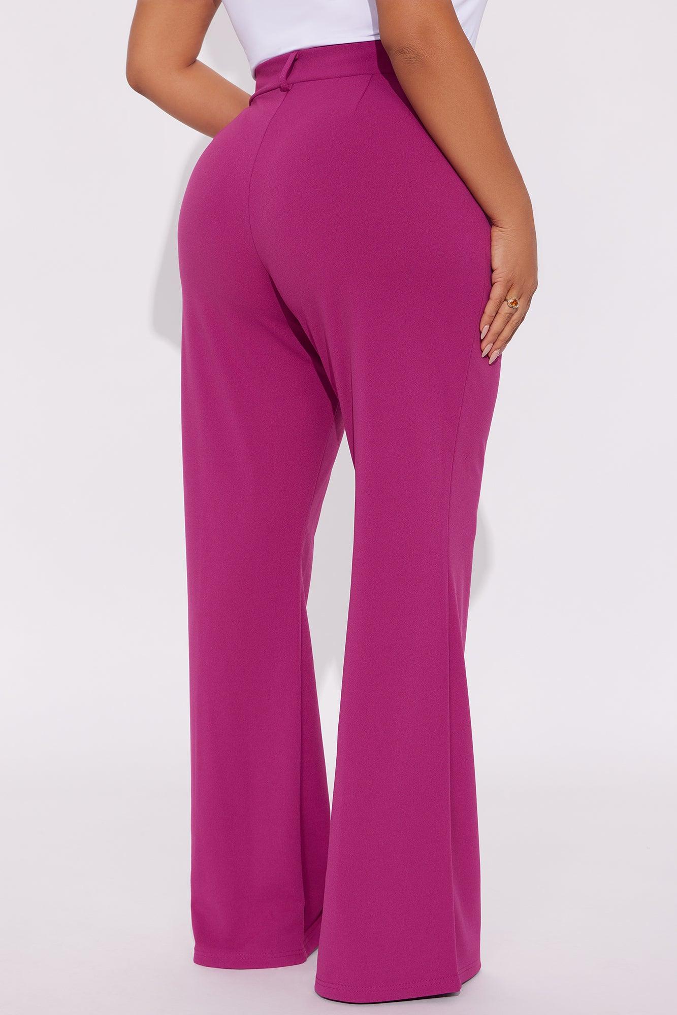 Heidi Wide Leg Trouser Pant - Raspberry Female Product Image