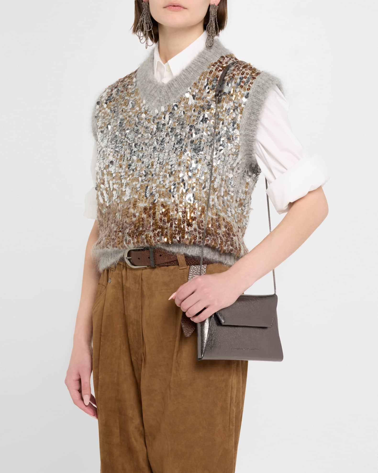 Duo Metallic Leather Pouchette Crossbody Bag Product Image