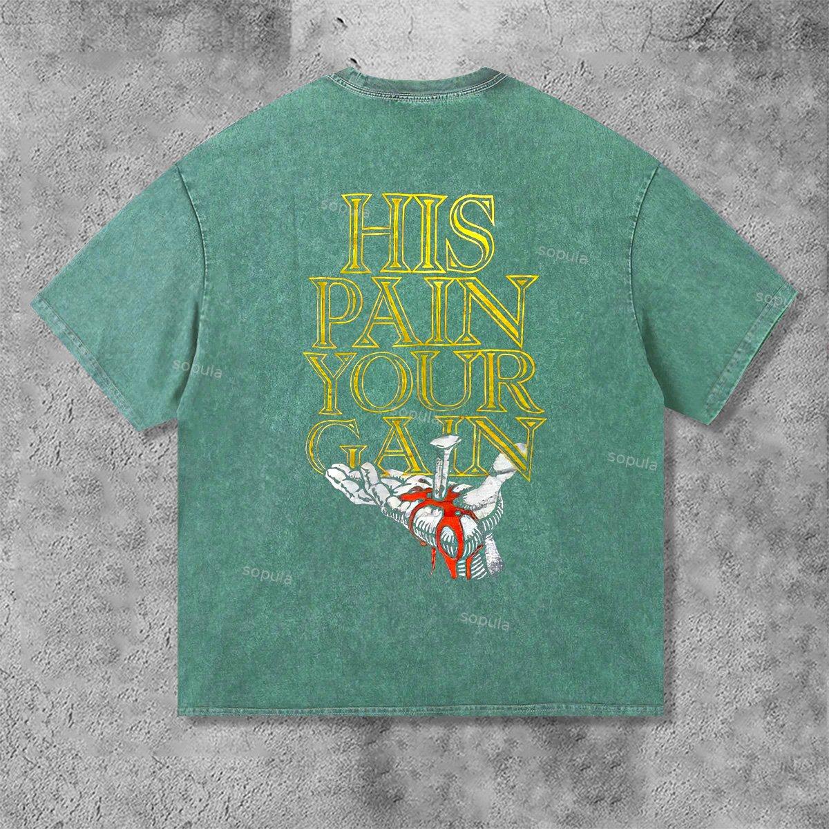 Retro Lord S Gym Print Acid Washed Street T-Shirt Product Image