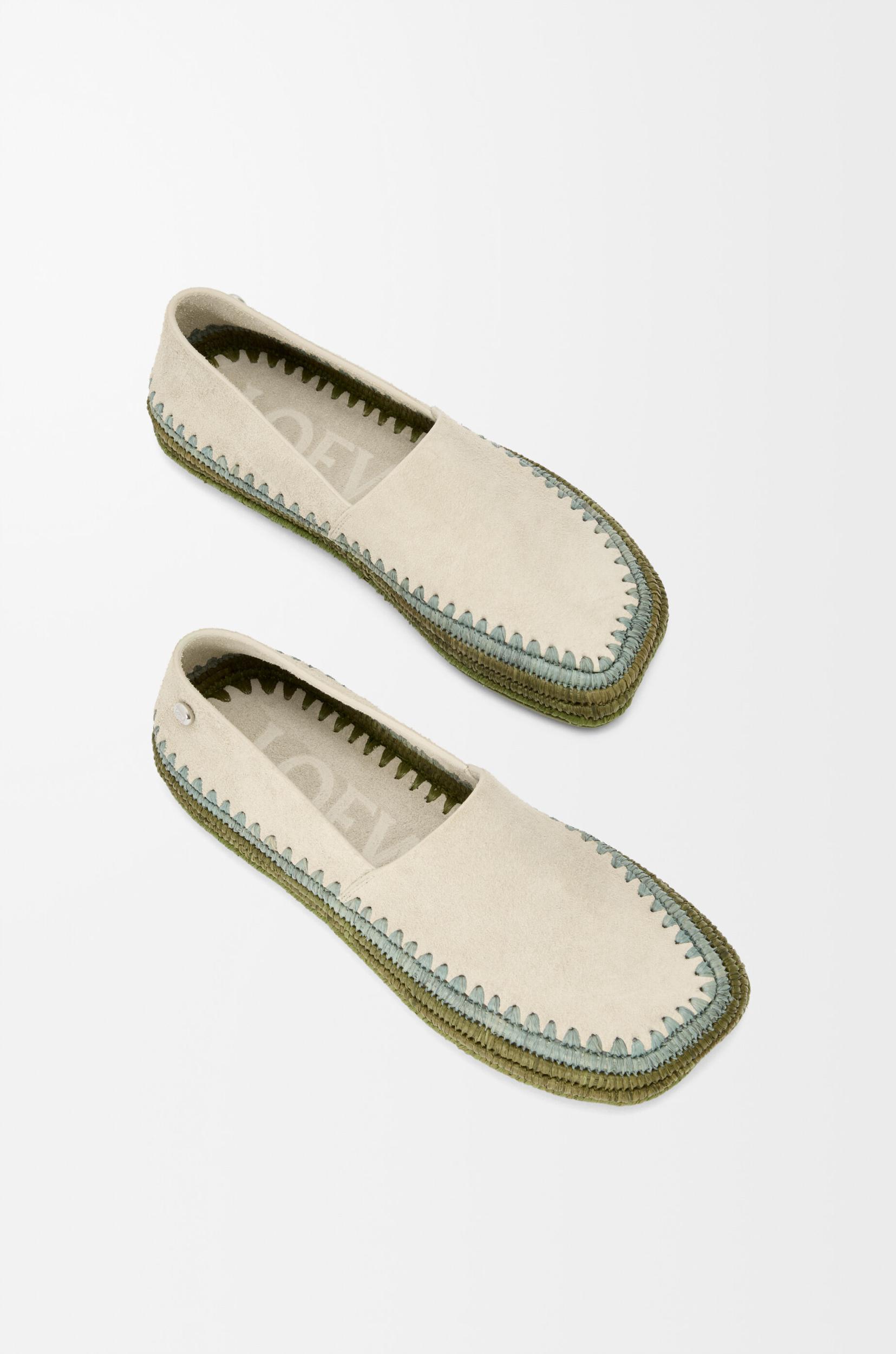 Rio slipper in suede and raffia Product Image