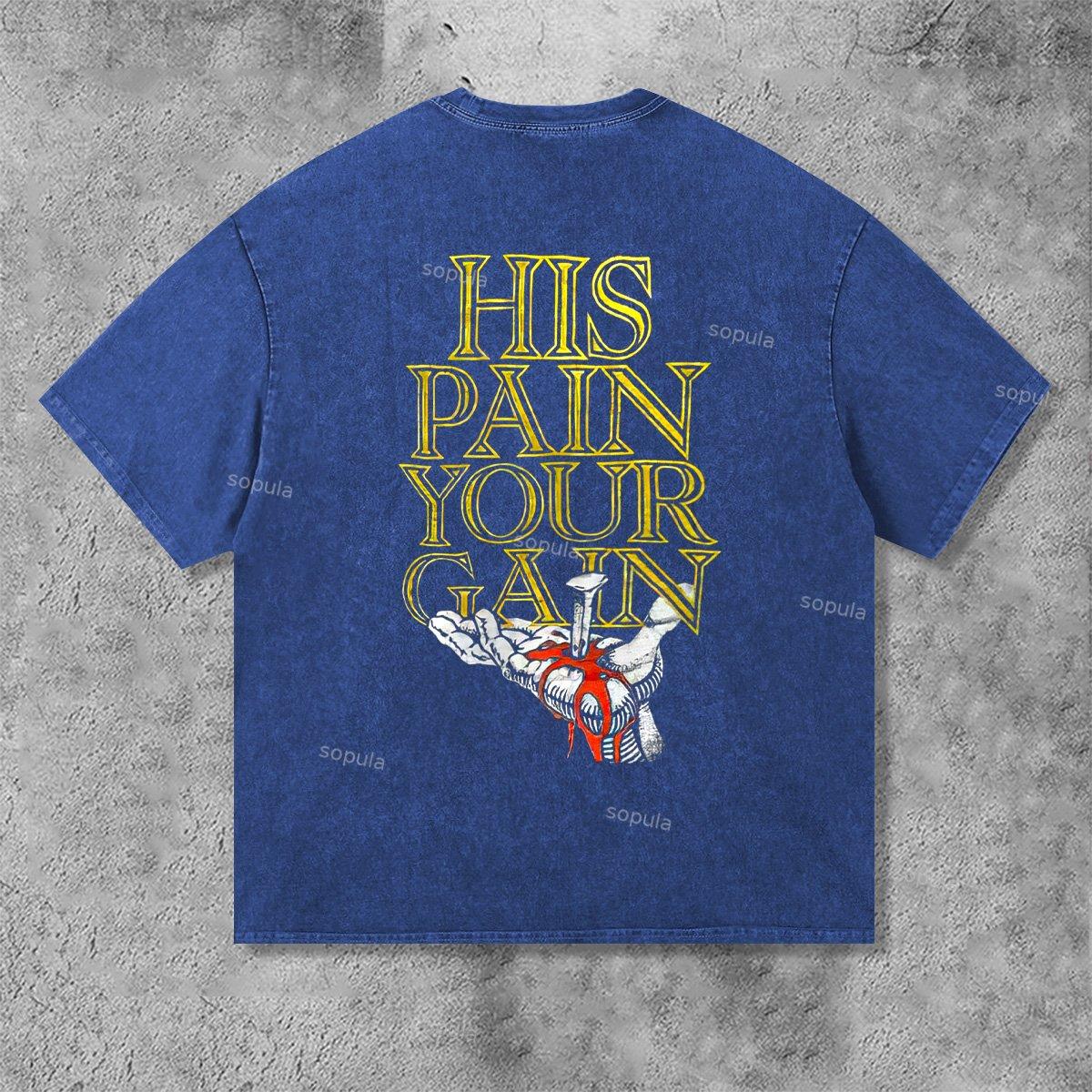 Retro Lord S Gym Print Acid Washed Street T-Shirt Product Image