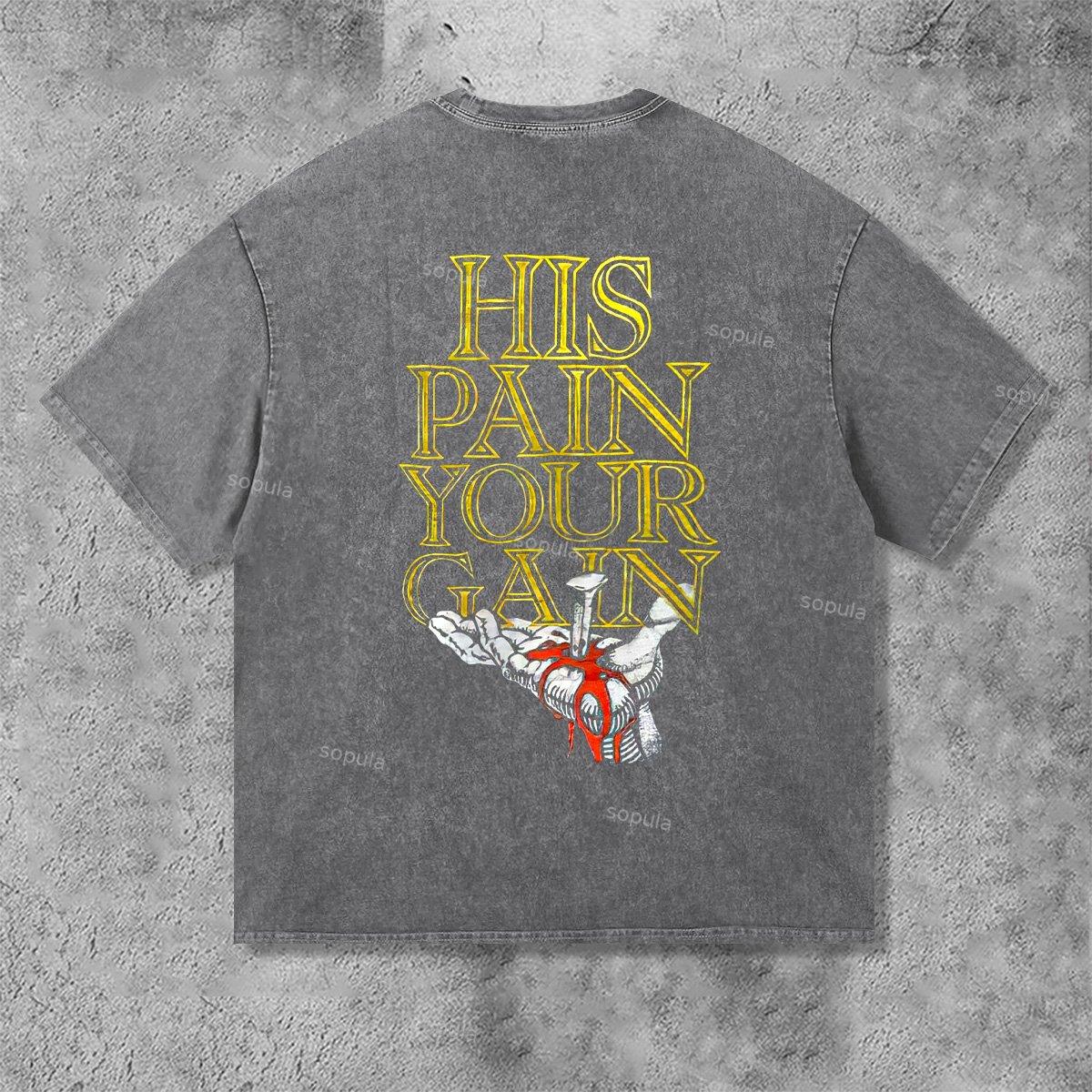 Retro Lord S Gym Print Acid Washed Street T-Shirt Product Image