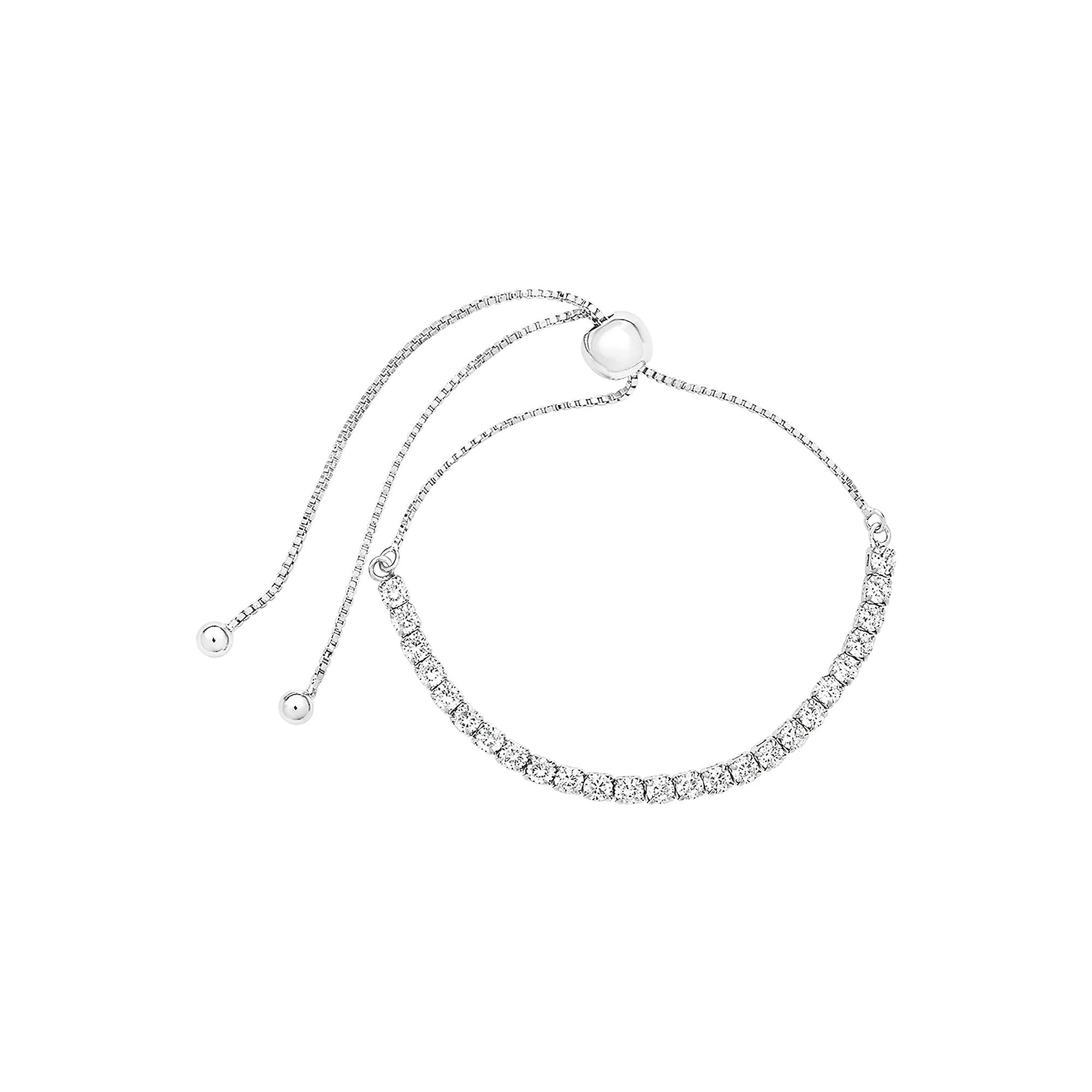 MC Collective Cubic Zirconia Slider Bracelet, Women's, Silver Tone Product Image