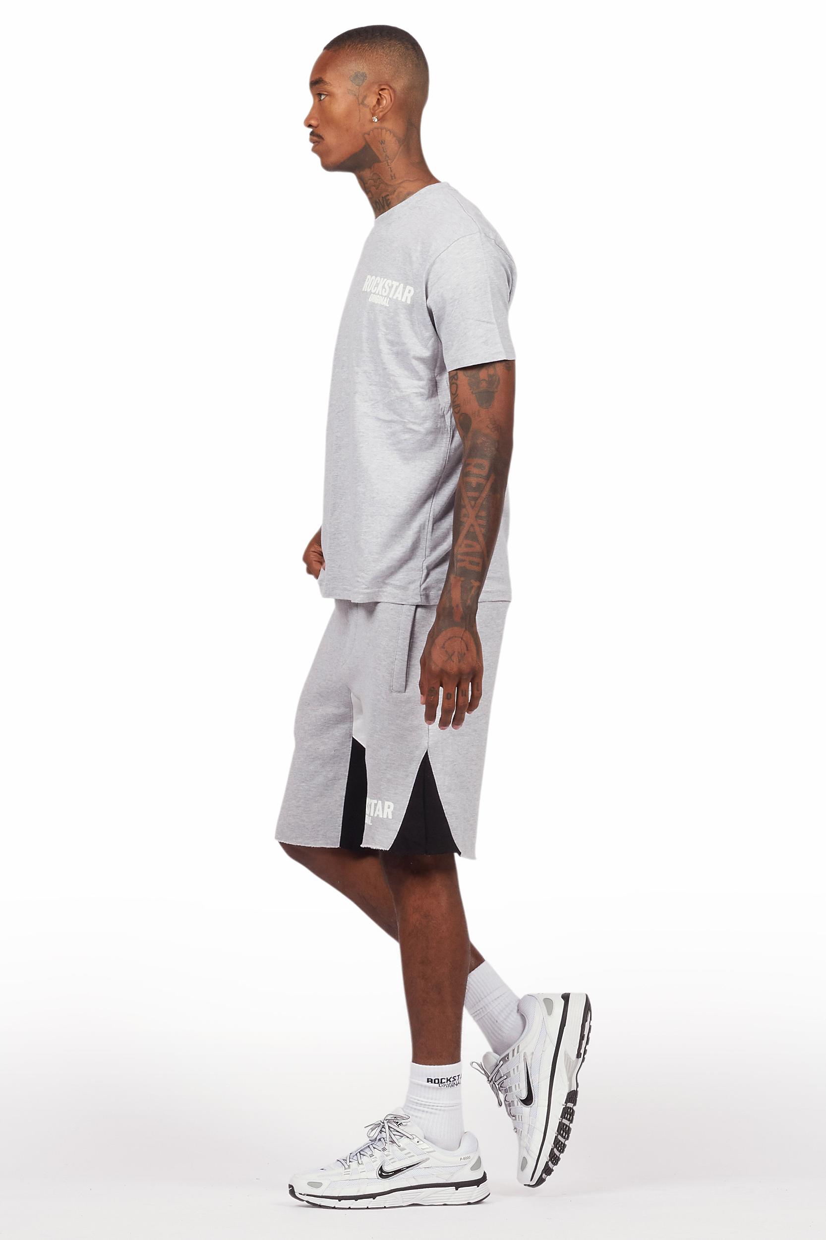 Sana Heather Grey Relaxed T-Shirt/Short Set Male Product Image