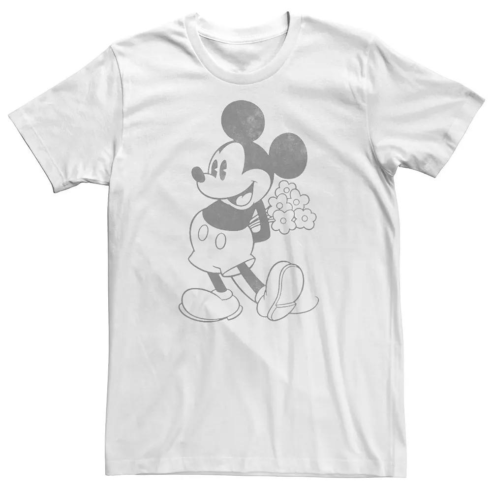 Big & Tall Disney Mickey Mouse Holding Flowers Vintage Portrait Tee, Men's,  Product Image