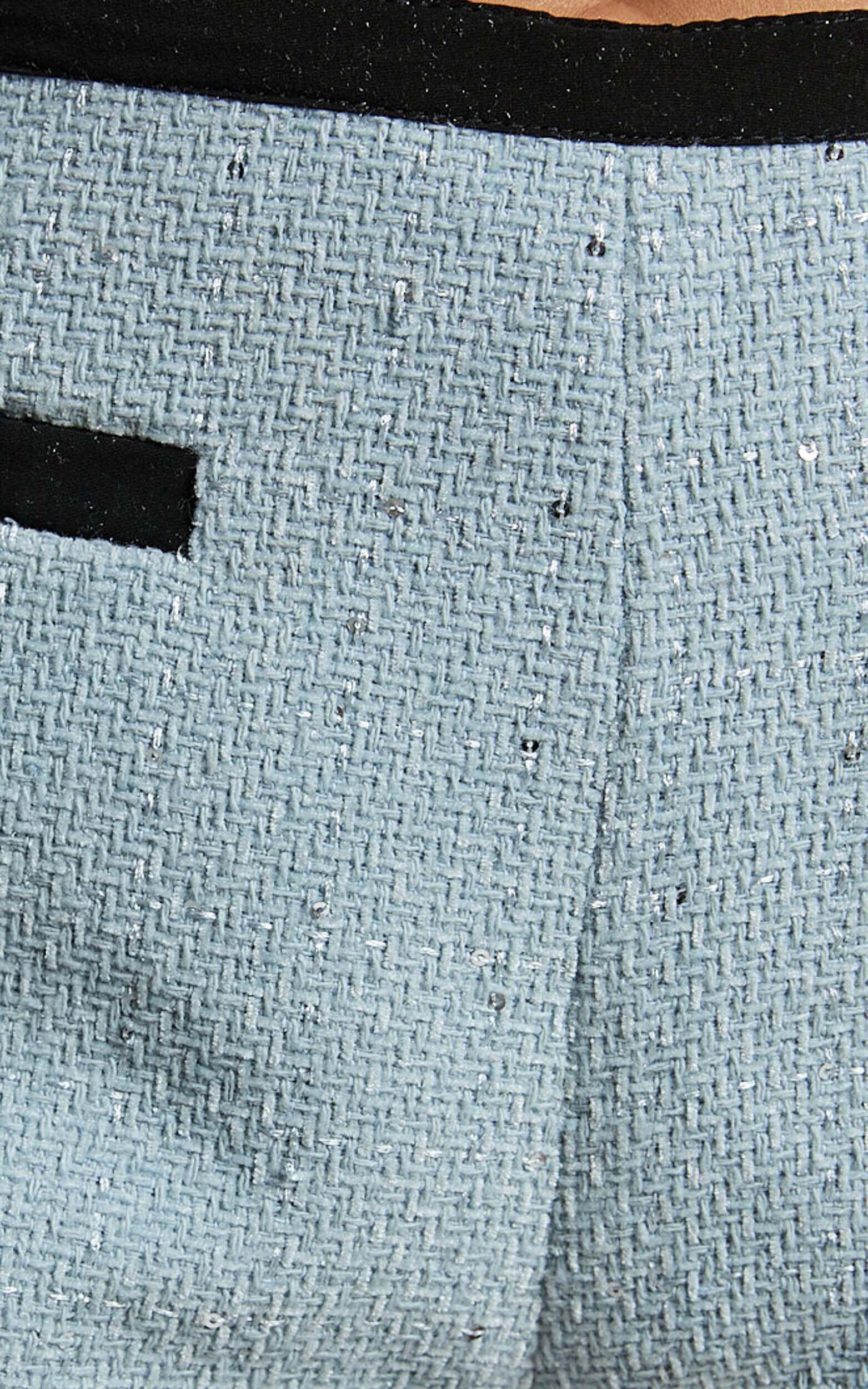 Gina Shorts - Contrast Pocket Detail Shorts With Hardware Trim in Ice Blue Product Image