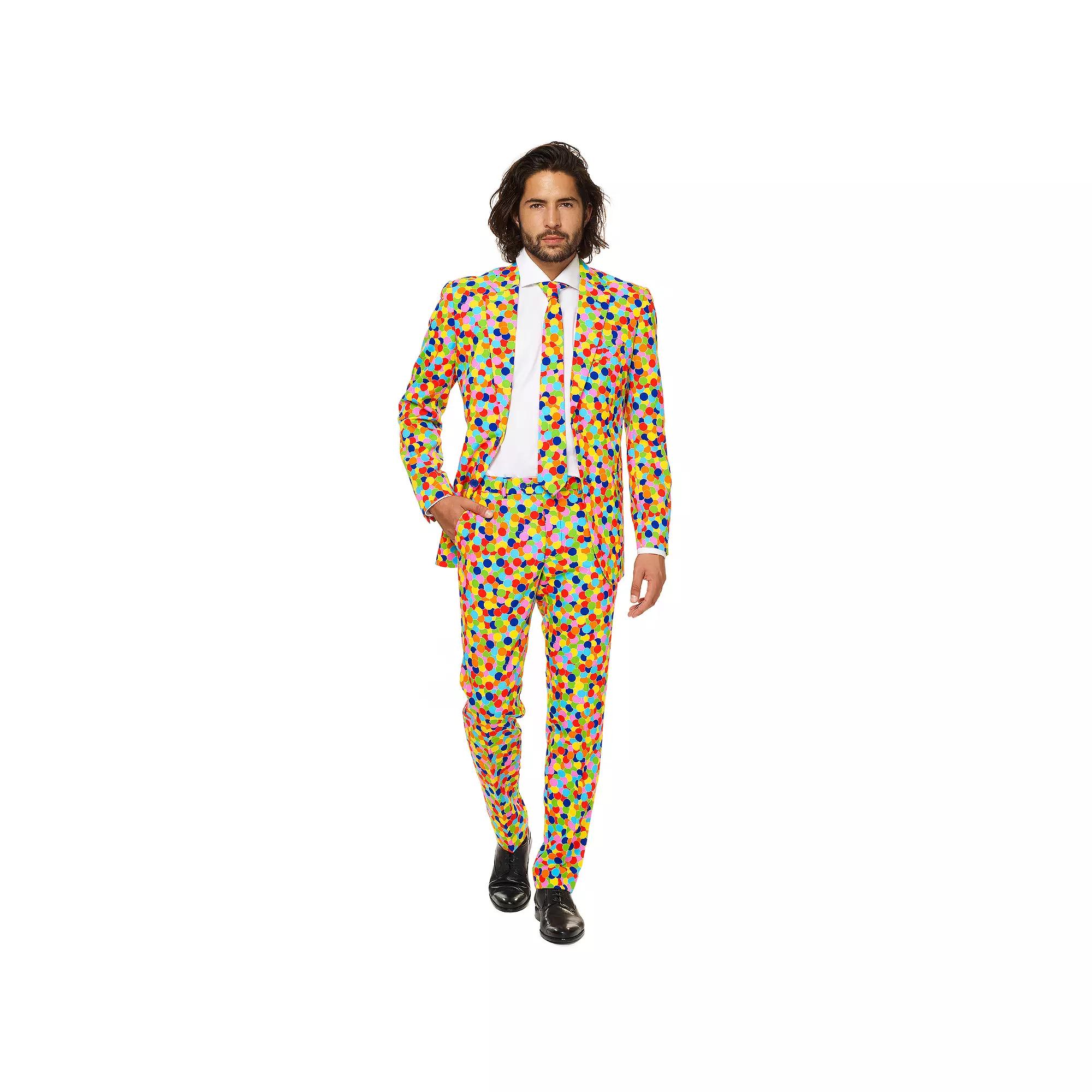 Men's OppoSuits Slim-Fit Novelty Pattern Suit & Tie Set,  Product Image