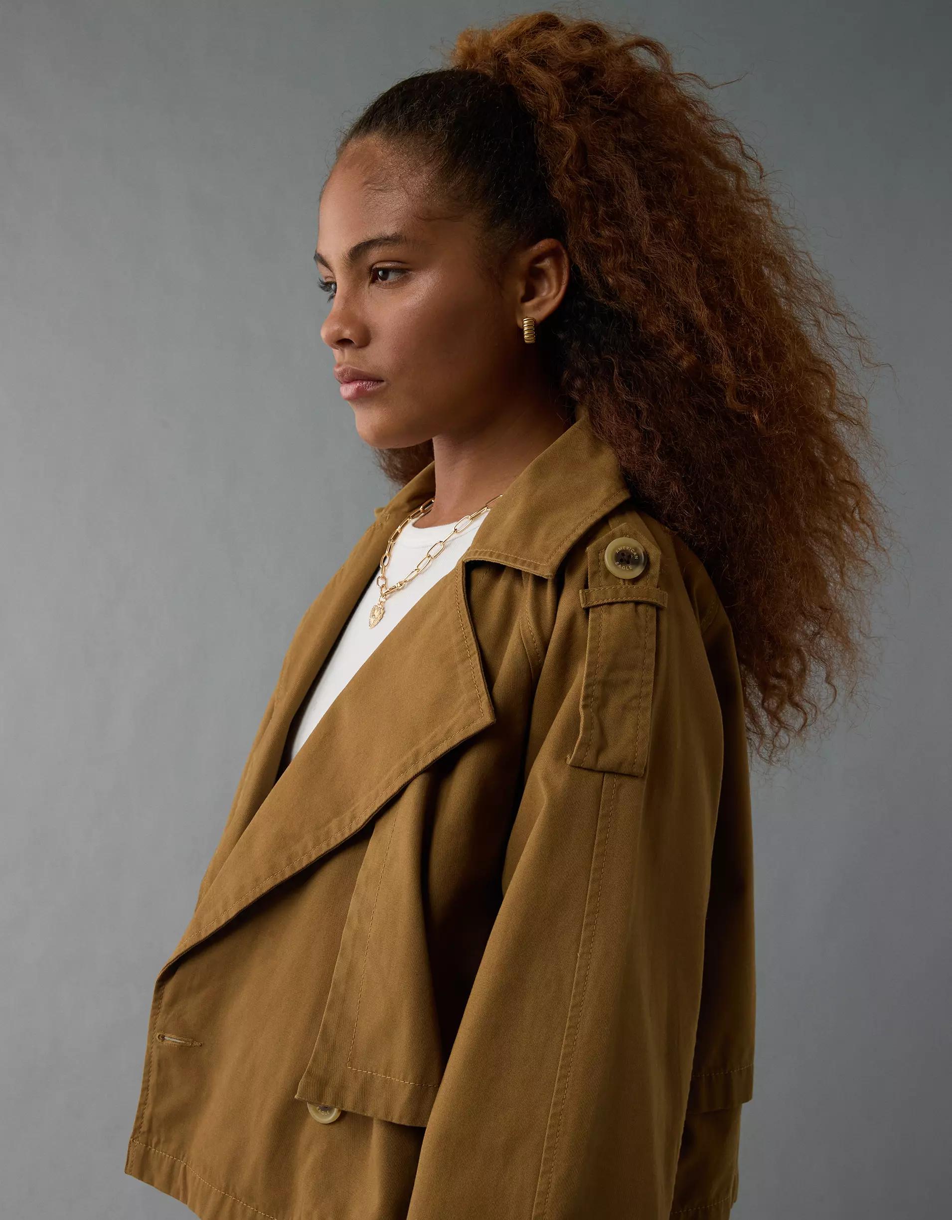 AE Cropped Trench Coat Product Image
