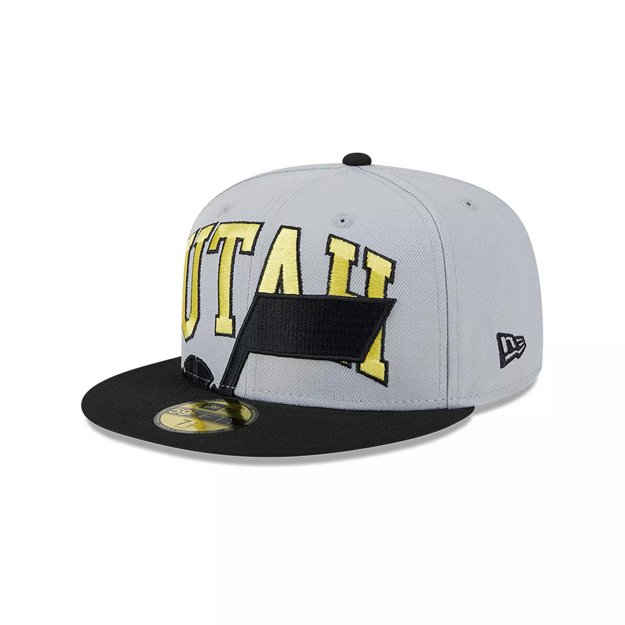 Men's New Era Gray/Black Utah Jazz Tip-Off Two-Tone 59FIFTY Fitted Hat,  Product Image