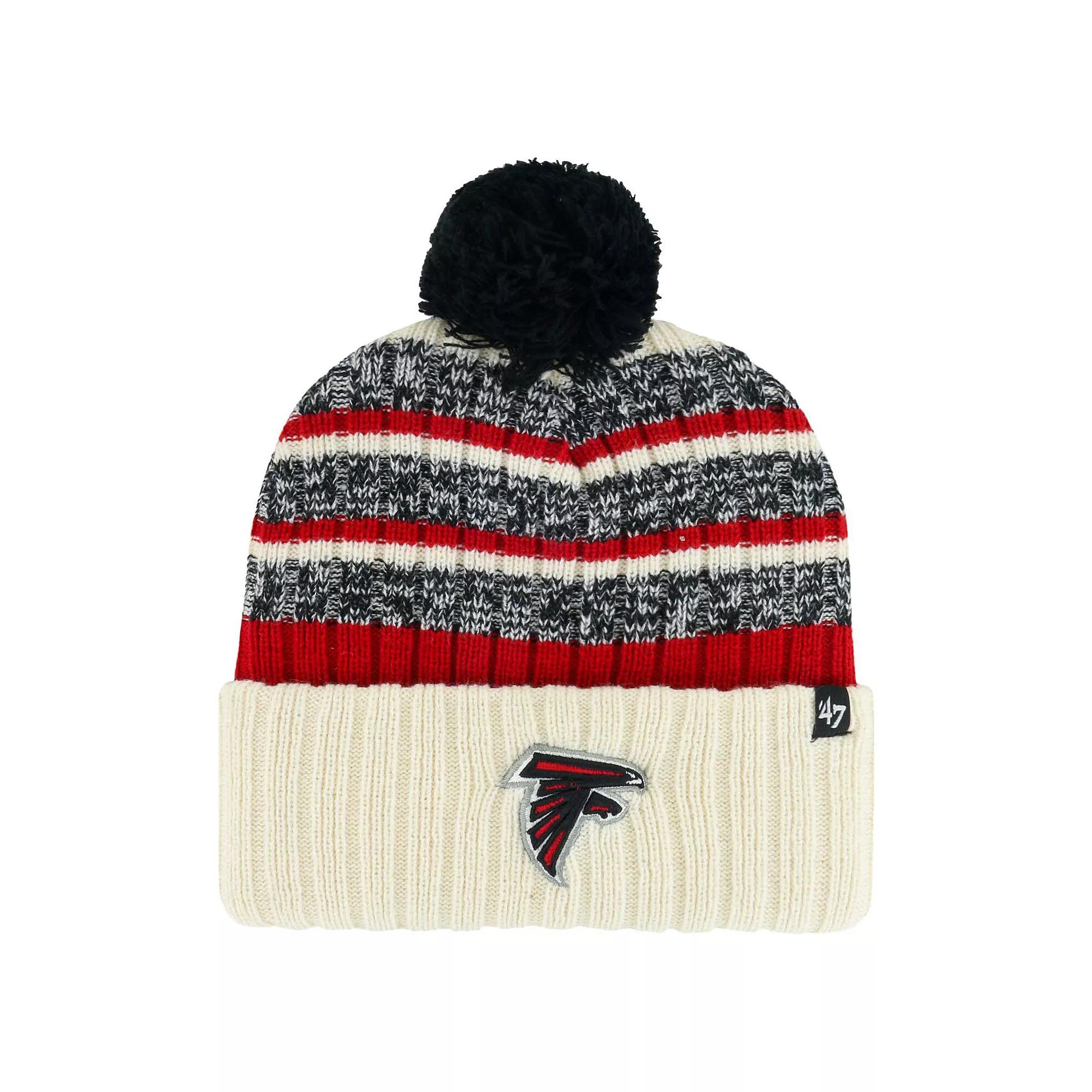 Men's '47  Natural Atlanta Falcons  Tavern Cuffed Knit Hat with Pom, Beige Product Image
