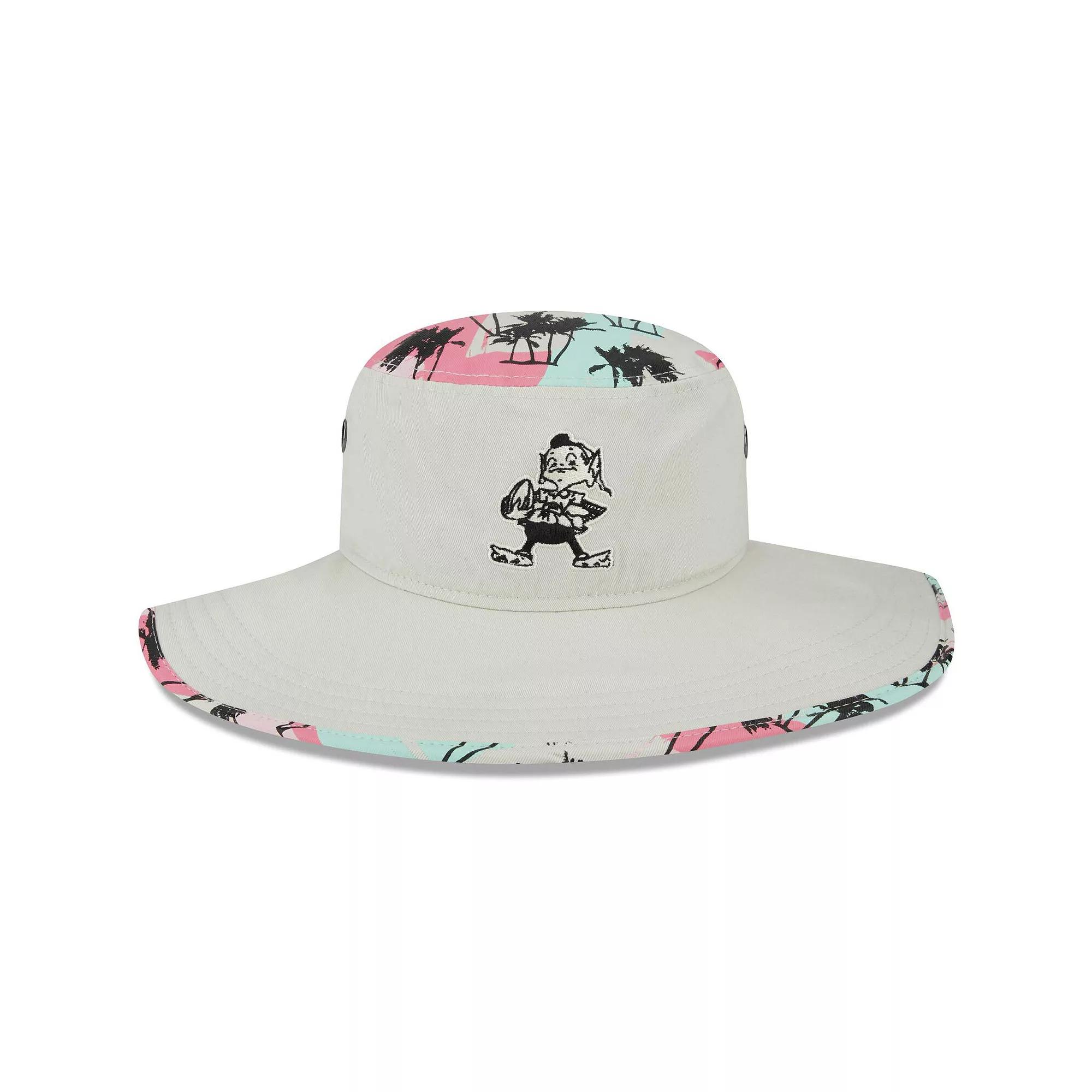 Men's New Era Khaki Cleveland Browns Retro Beachin' Bucket Hat, Beig K Product Image