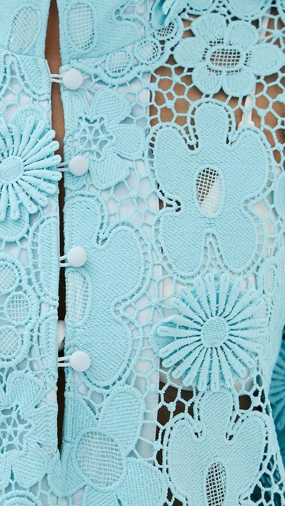 La Vie Style House Mod Floral Lace Mini Caftan | Shopbop Product Image