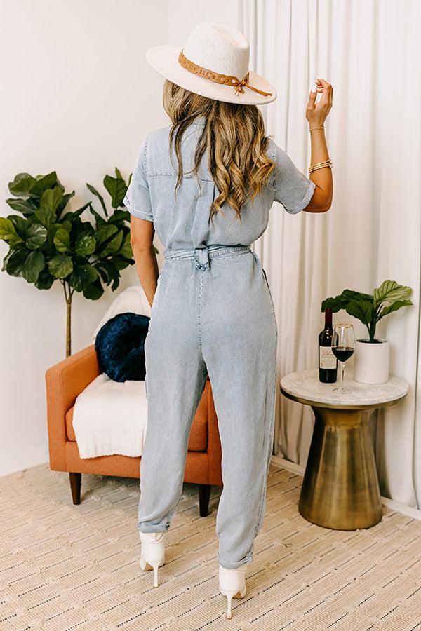 Path to Happiness Chambray Jumpsuit Product Image