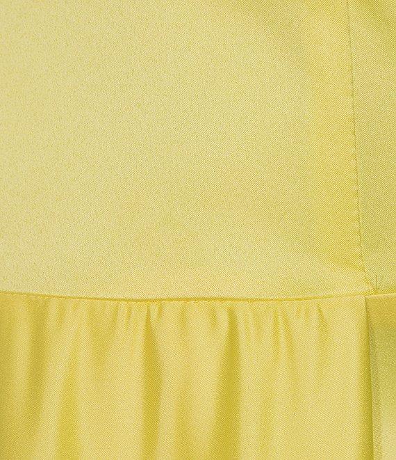 B. Darlin Sweetheart Neck Wide Strap Bustier Lace-Up Back Side Slit Dress Product Image