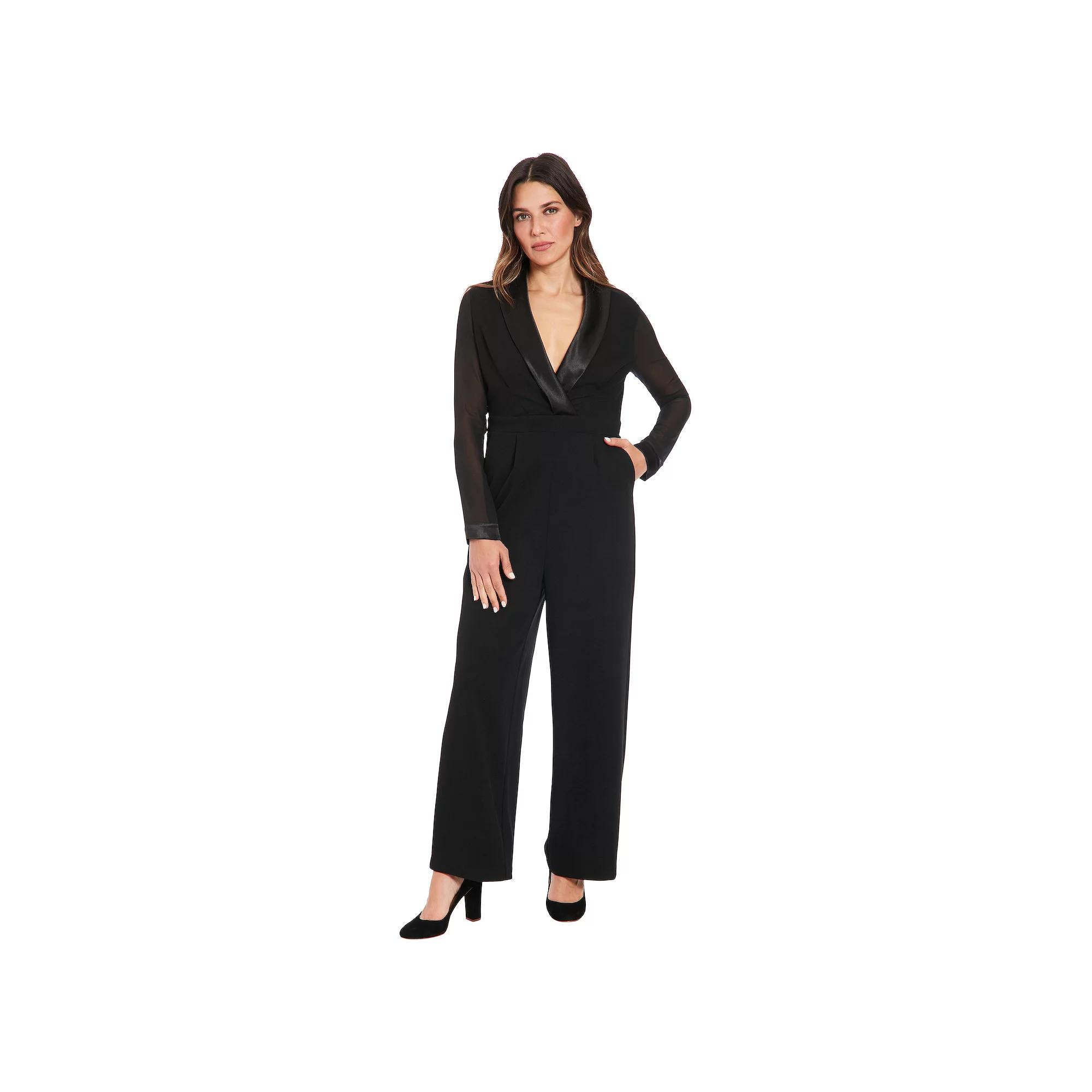 Women's London Times Chiffon Sleeve Tuxedo Jumpsuit,  Product Image