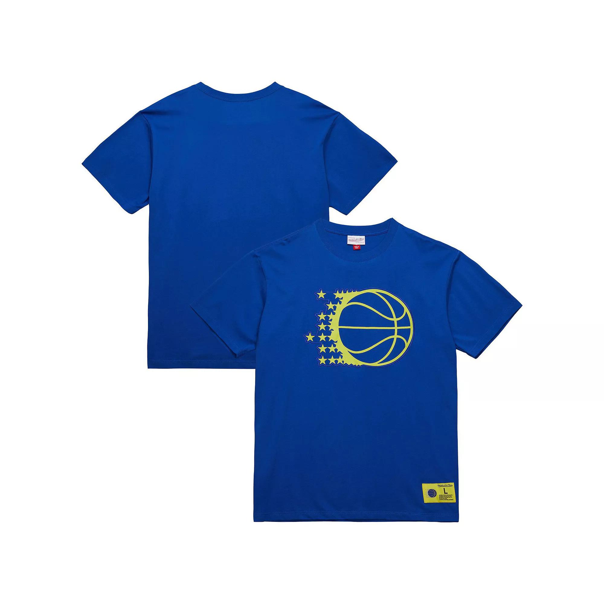 Men's Mitchell & Ness Blue Orlando Magic Hardwood Classics Neon Nights Premium T-Shirt,  Product Image