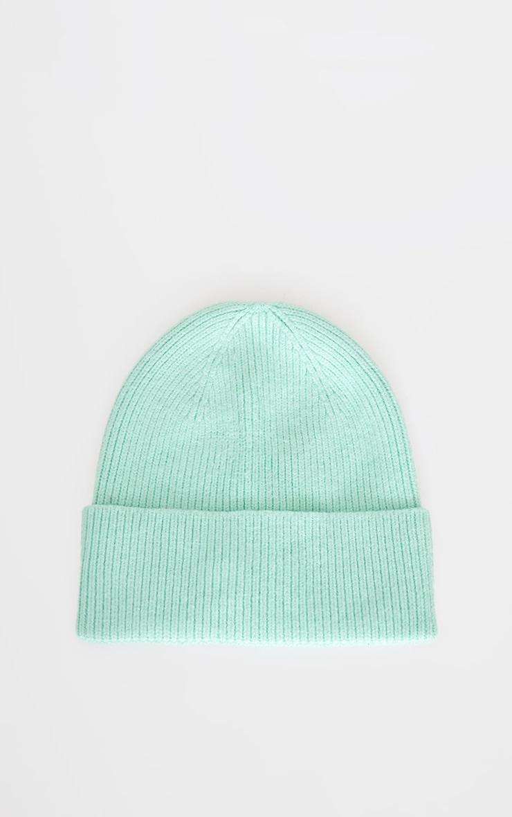 PRETTYLITTLETHING Green Ski Cable Knit Beanie Product Image
