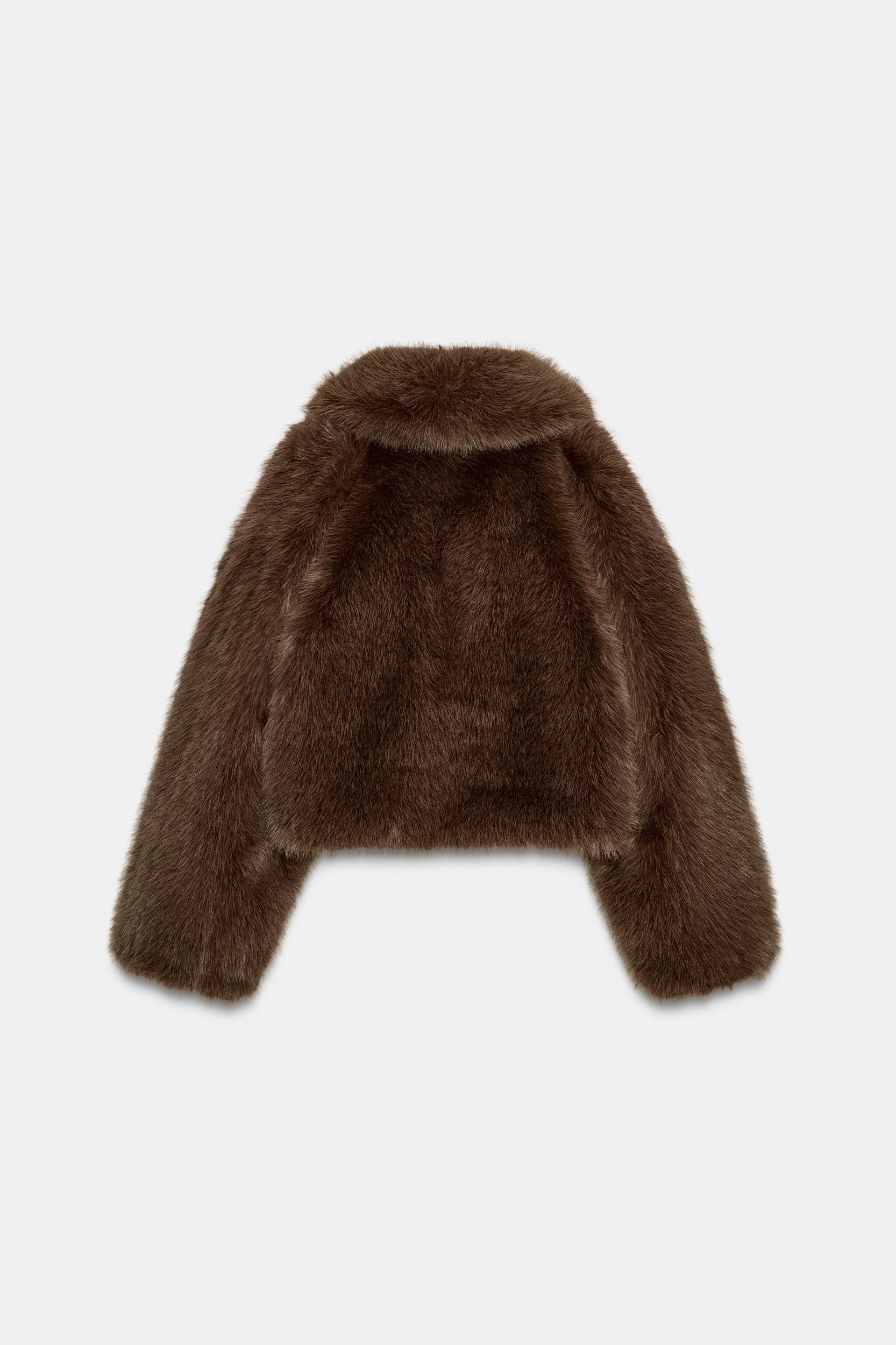 SHORT FAUX FUR COAT Product Image