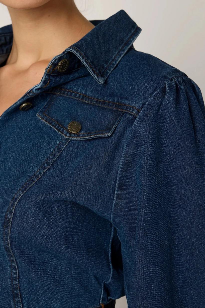 Naya Midi Dress- Denim Product Image