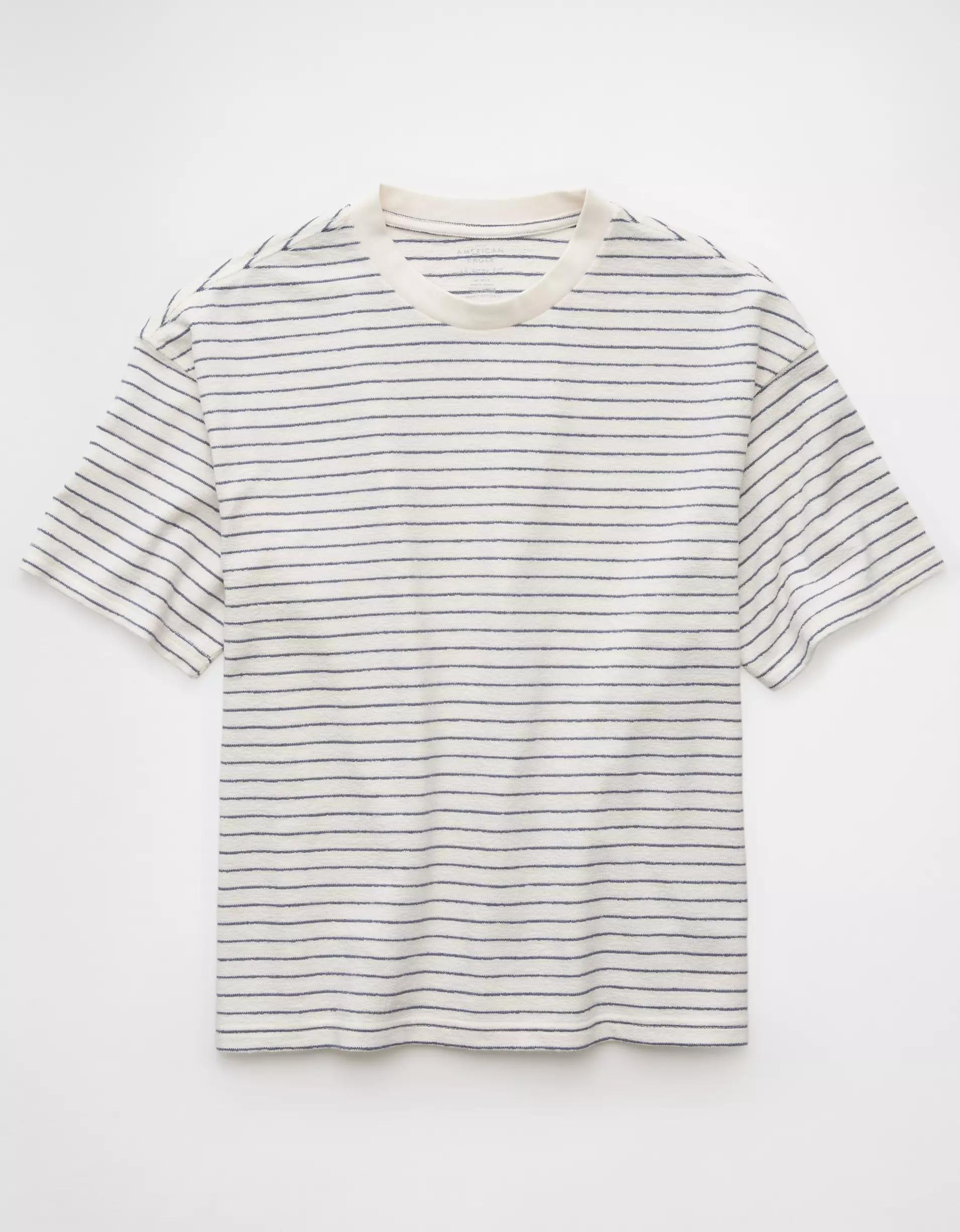 AE Boxy Textured Striped T-Shirt Product Image