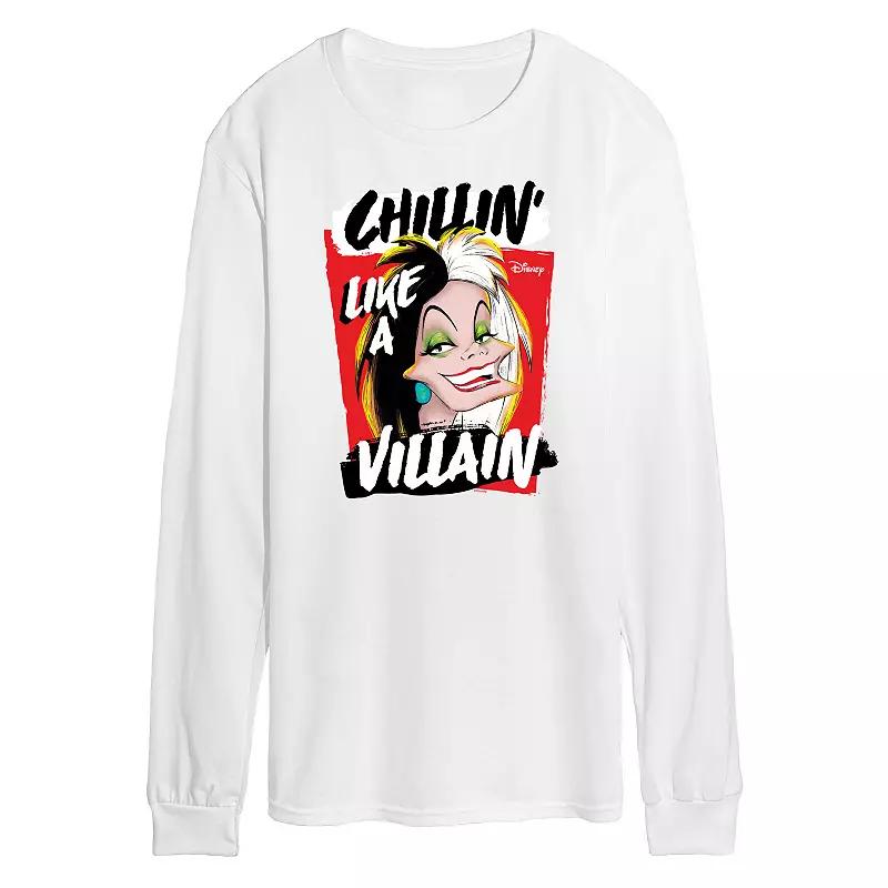 Disney Villains Cruella Men's Chillin' Long Sleeve Graphic Tee,  Product Image