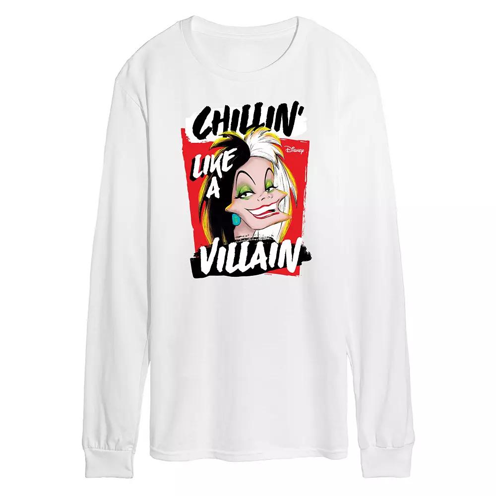 Disney Villains Cruella Men's Chillin' Long Sleeve Graphic Tee,  Product Image