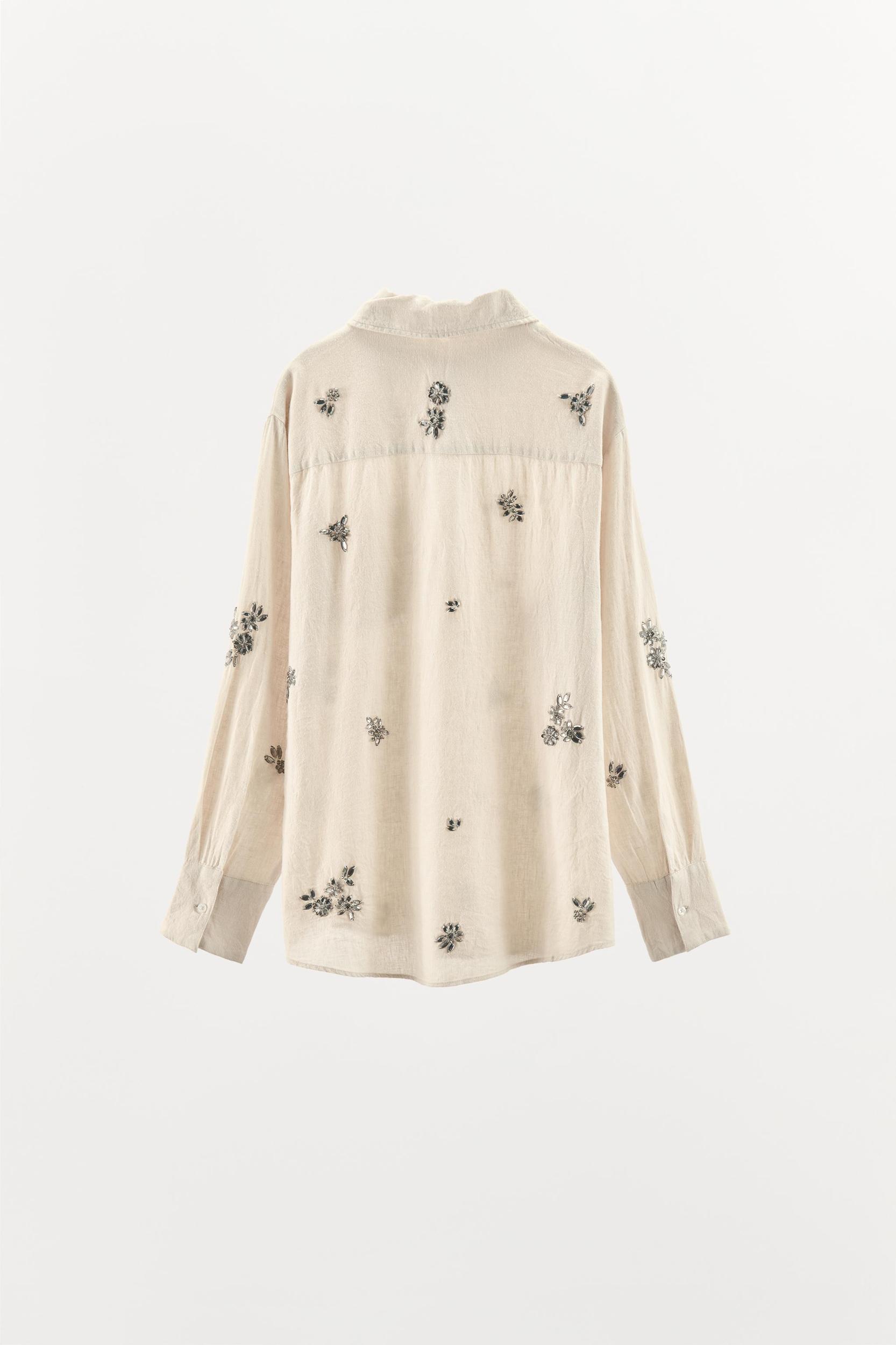 JEWELED LINEN SHIRT Product Image