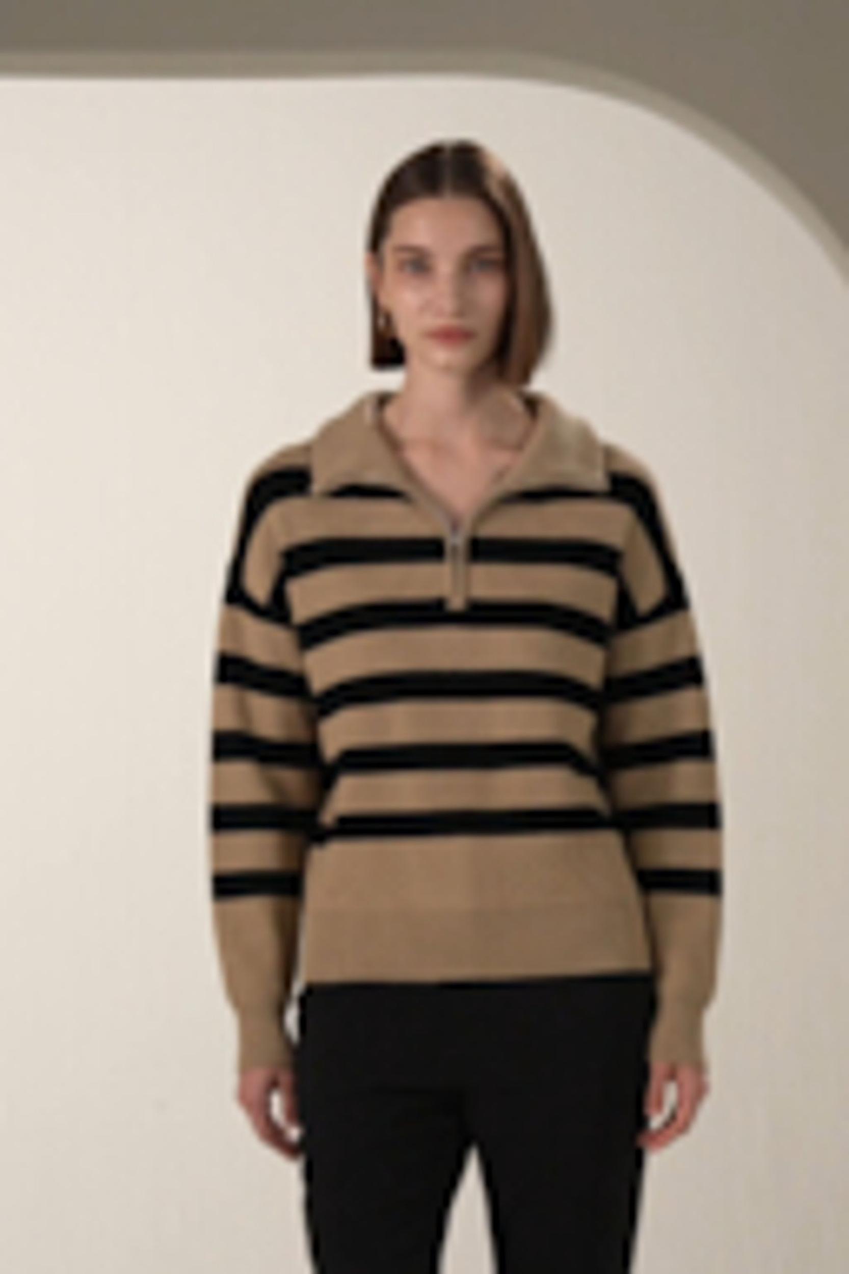 Collared Quarter-Zip Wool Sweater Product Image