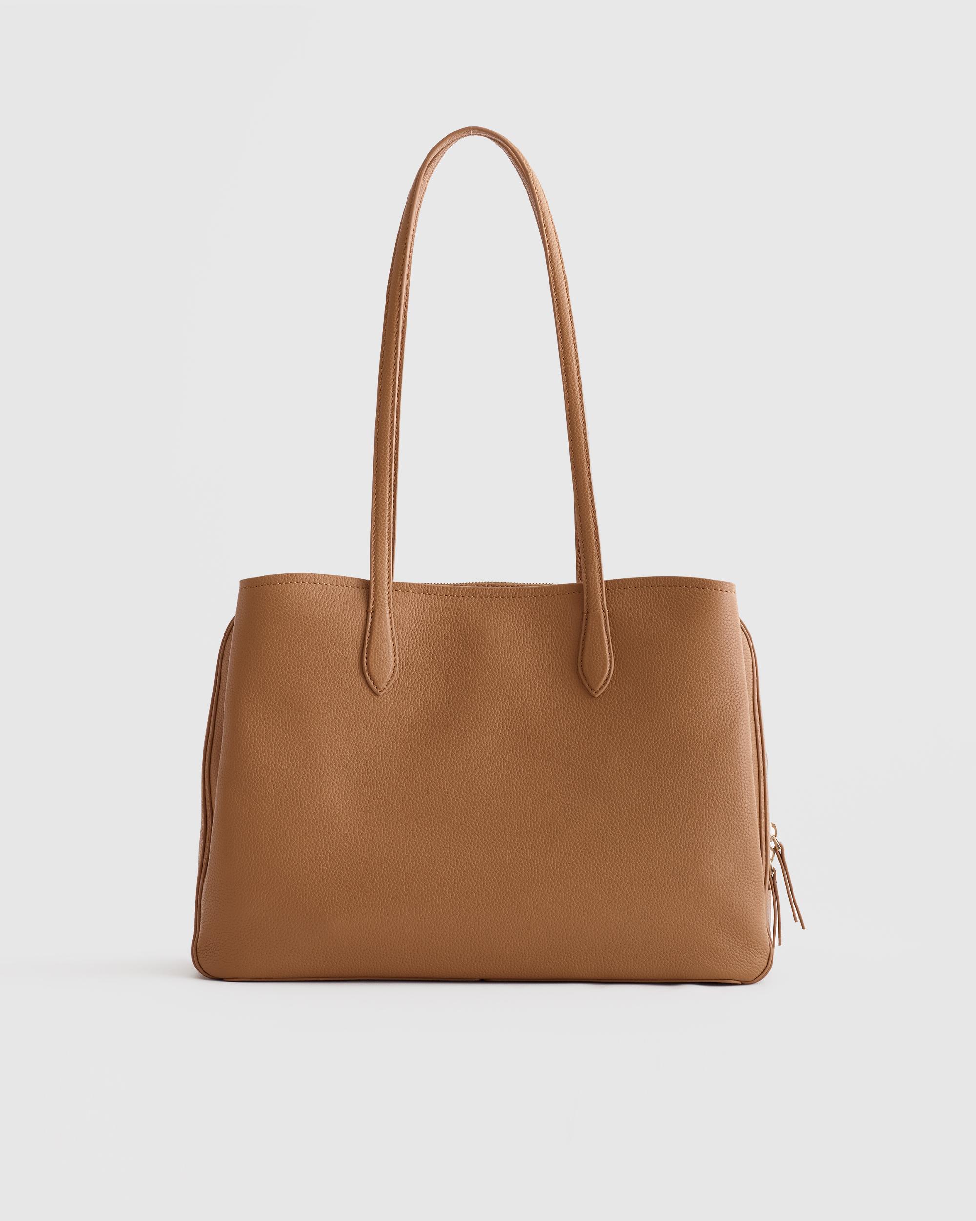 Quince | Women's Italian Leather Triple Compartment Work Tote Product Image