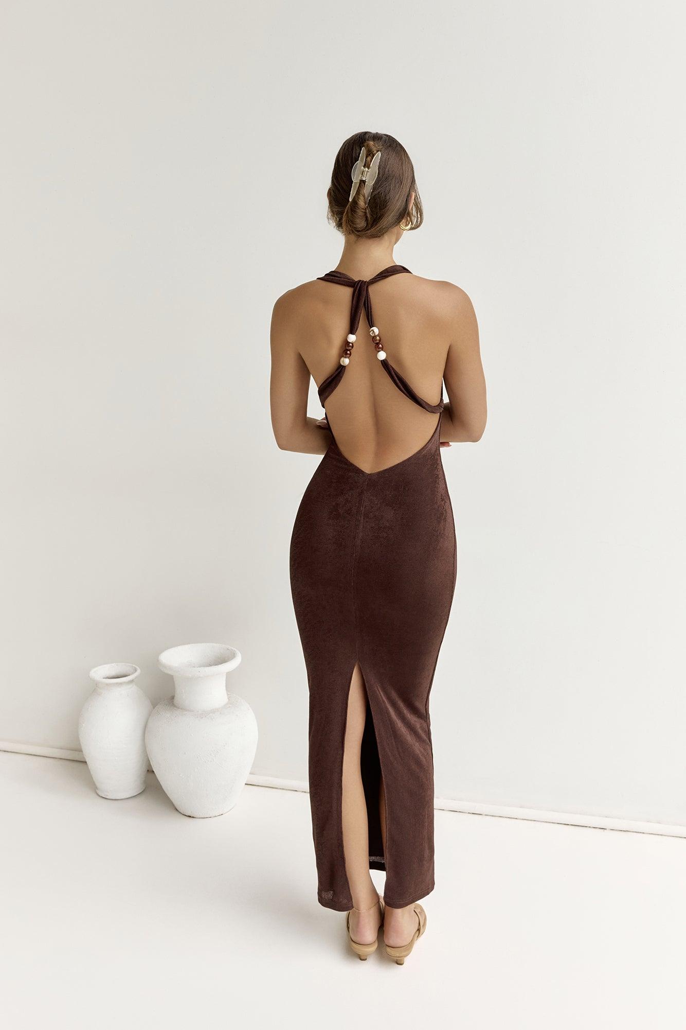 Enora Maxi Dress Espresso Product Image