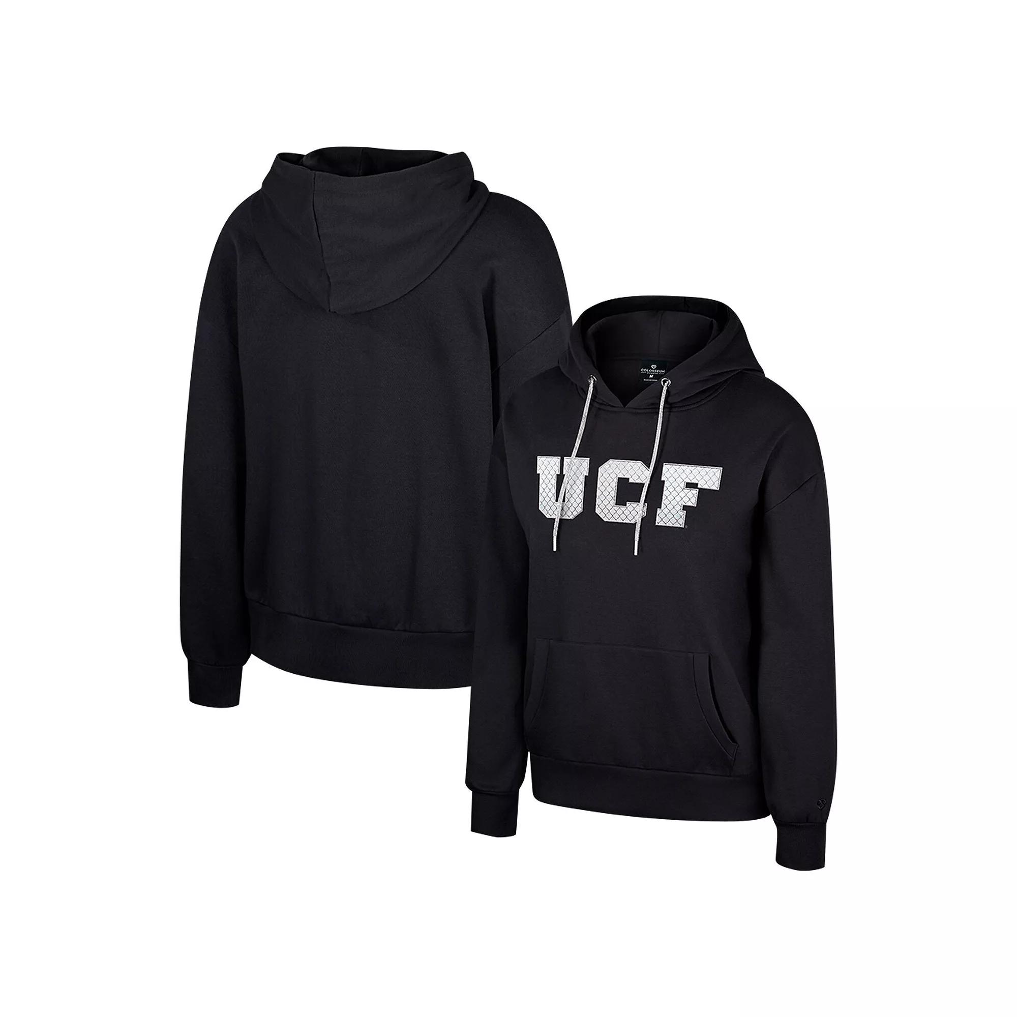 Women's Colosseum Black UCF Knights Reflection Rhinestone Drawcord Pullover Hoodie,  Product Image