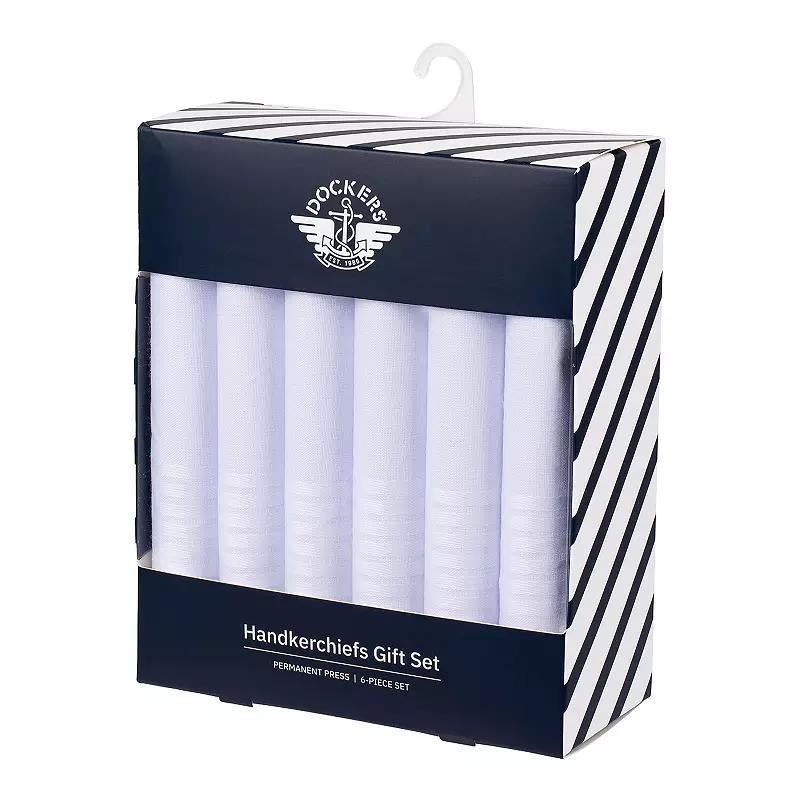 Men's Dockers® 6-Piece Permanent Press Handkerchiefs Gift Set, White Product Image