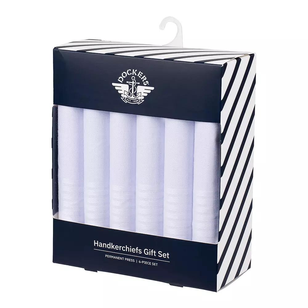 Men's Dockers® 6-Piece Permanent Press Handkerchiefs Gift Set, White Product Image