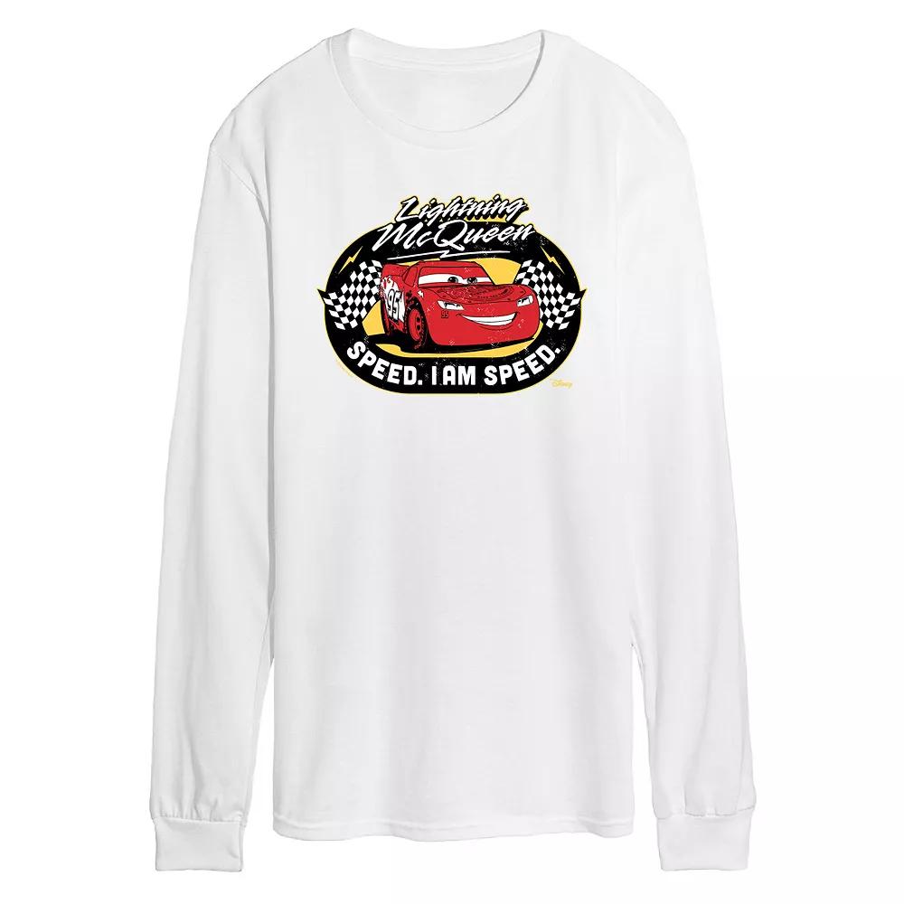 Disney / Pixar's Cars Lightning McQueen Men's Race Track Long Sleeve Graphic Tee,  Product Image