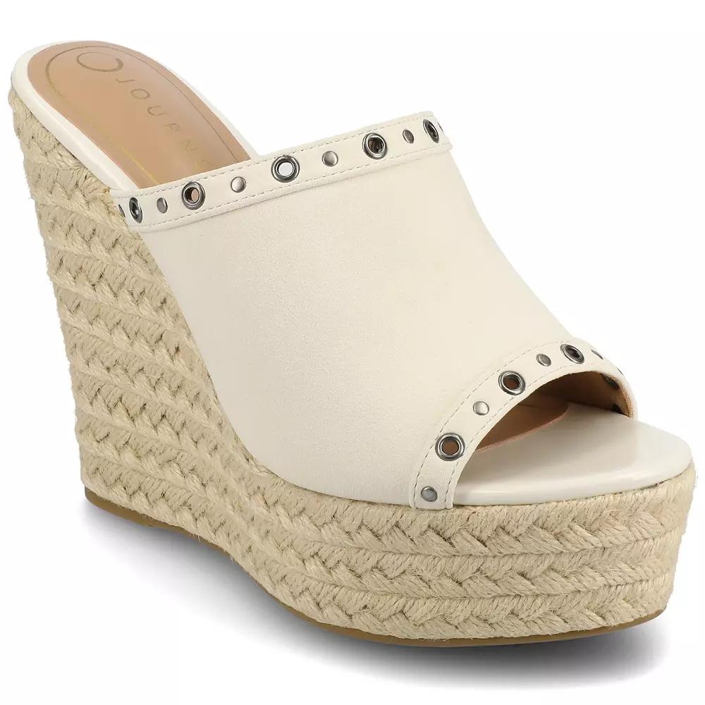 Journee Yari Women's Platform Espadrille Wedge Sandals,  Product Image