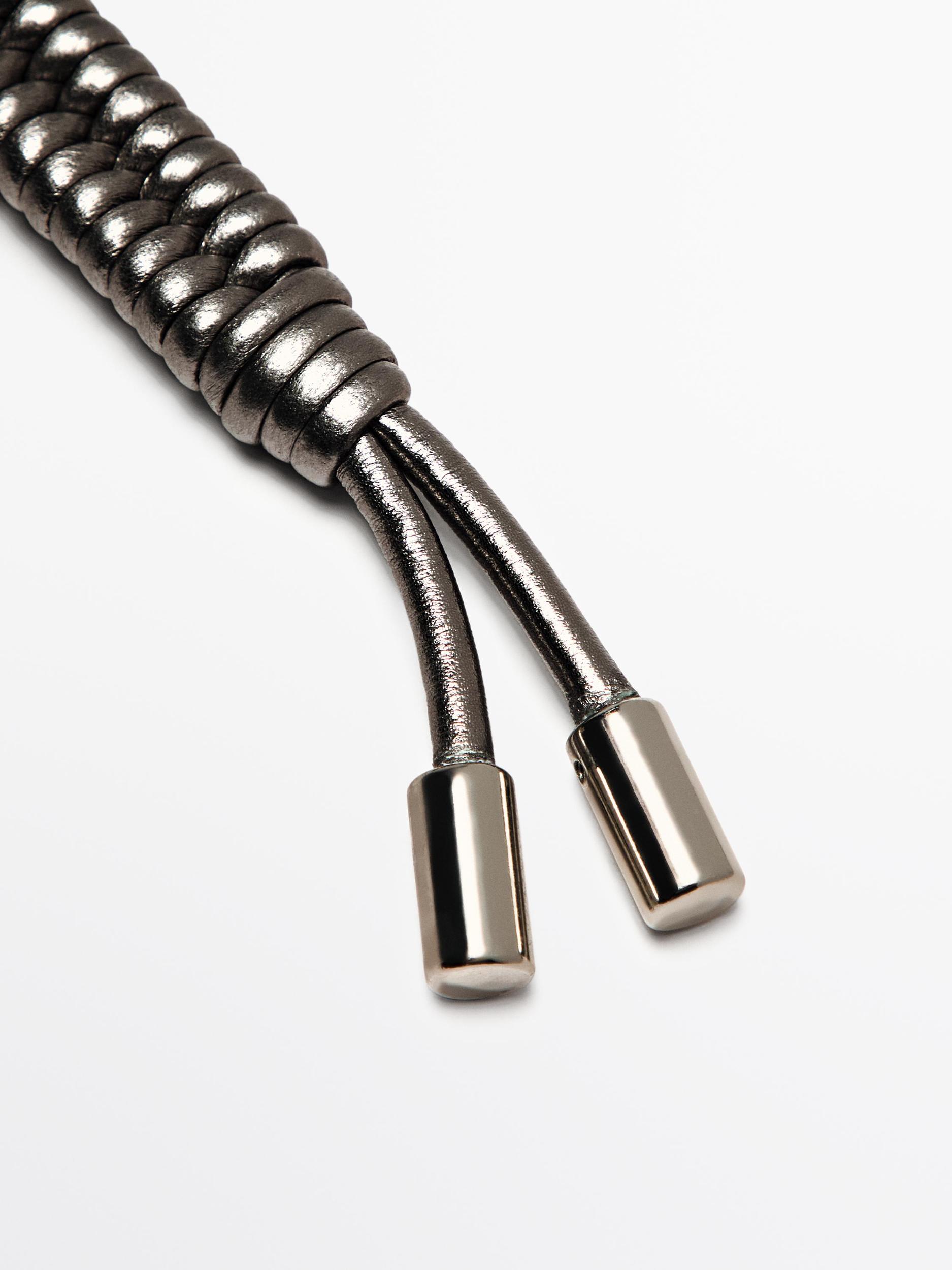 Nappa leather keychain charm knots Product Image