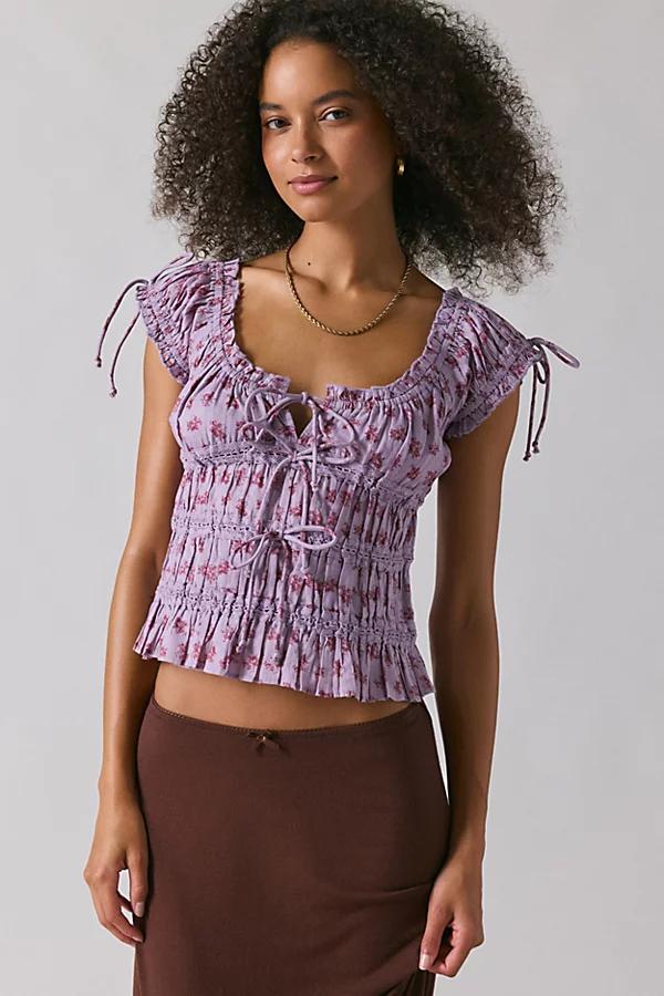 Kimchi Blue Remi Tie-Front Cropped Blouse Womens at Urban Outfitters Product Image