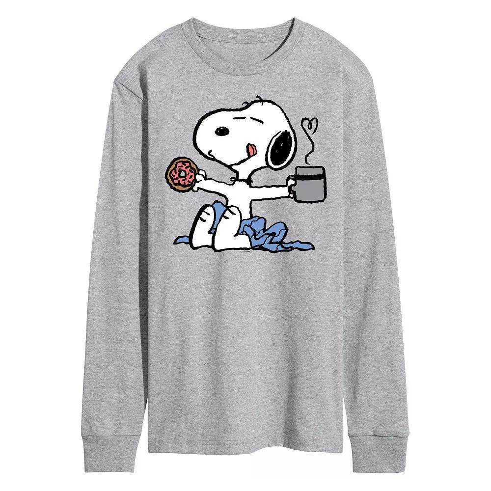 Men's Peanuts Snoopy Donut Coffee Long Sleeve,  Product Image