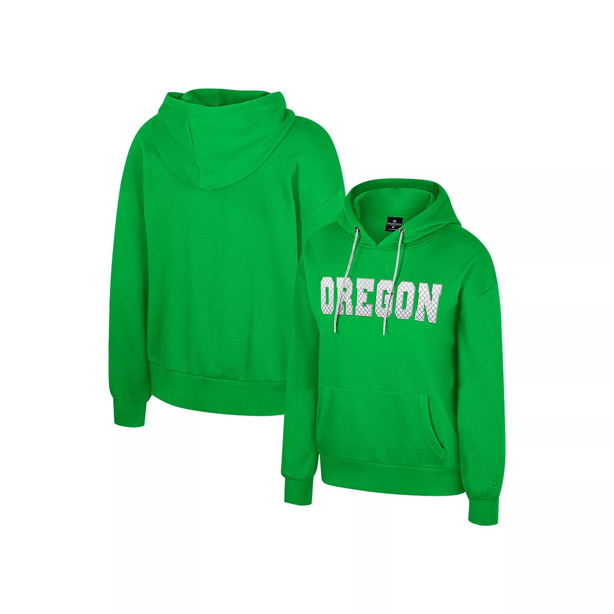 Women's Colosseum Green Oregon Ducks Reflection Rhinestone Drawcord Pullover Hoodie,  Product Image