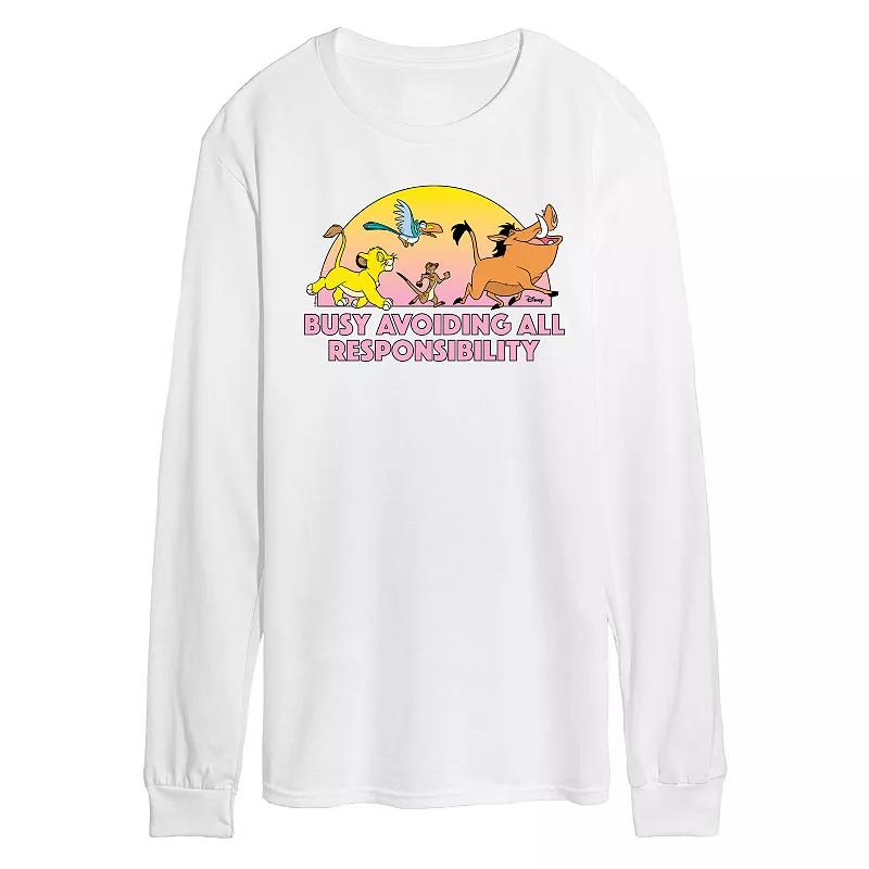 Disney's The Lion King Men's Avoiding All Responsibility Long Sleeve Graphic Tee,  Product Image