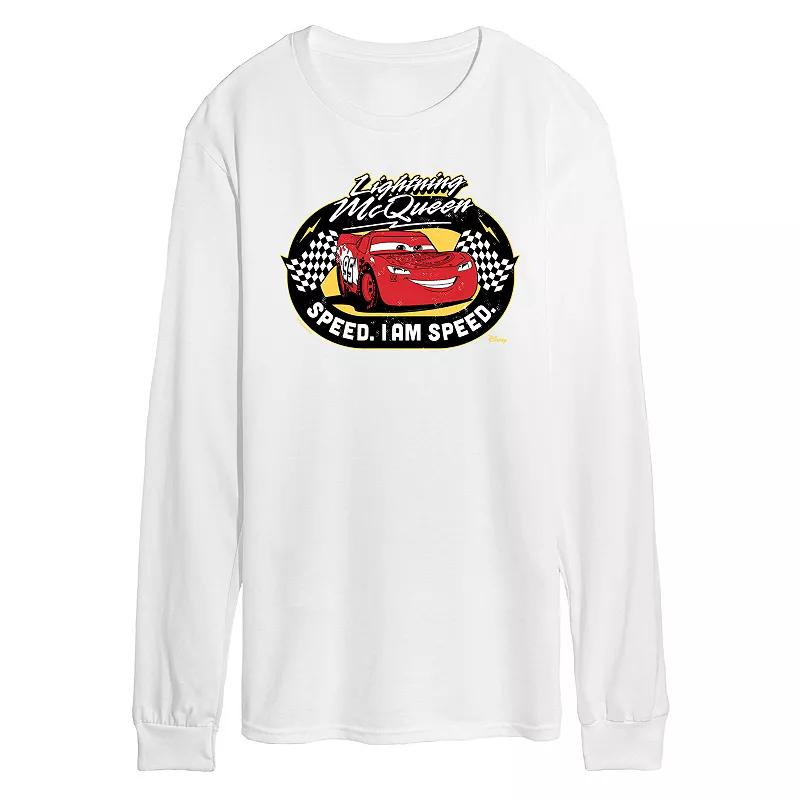 Disney / Pixar's Cars Lightning McQueen Men's Race Track Long Sleeve Graphic Tee,  Product Image