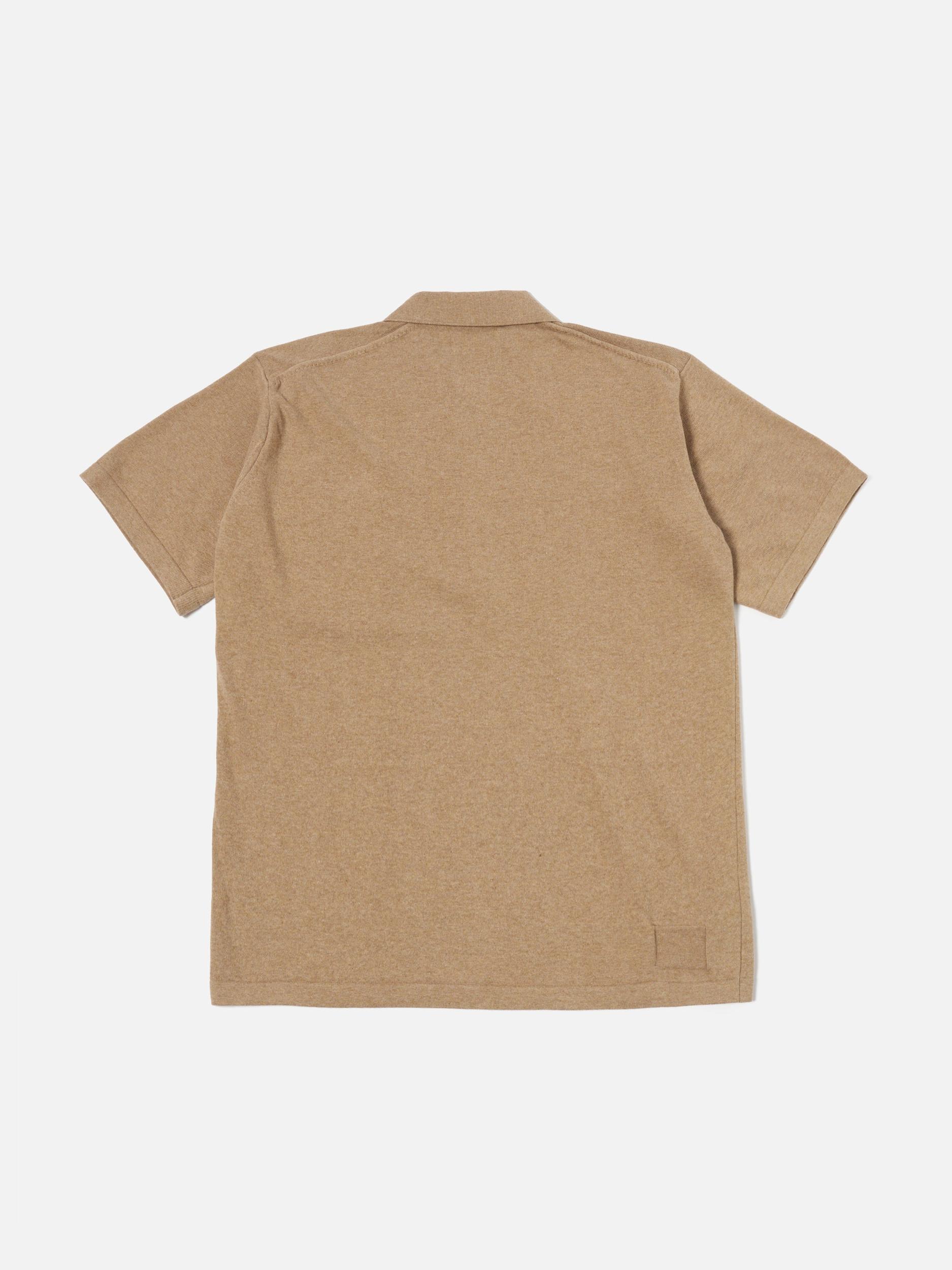 Sand Cotton Knit Pullover Knit Shirt Product Image
