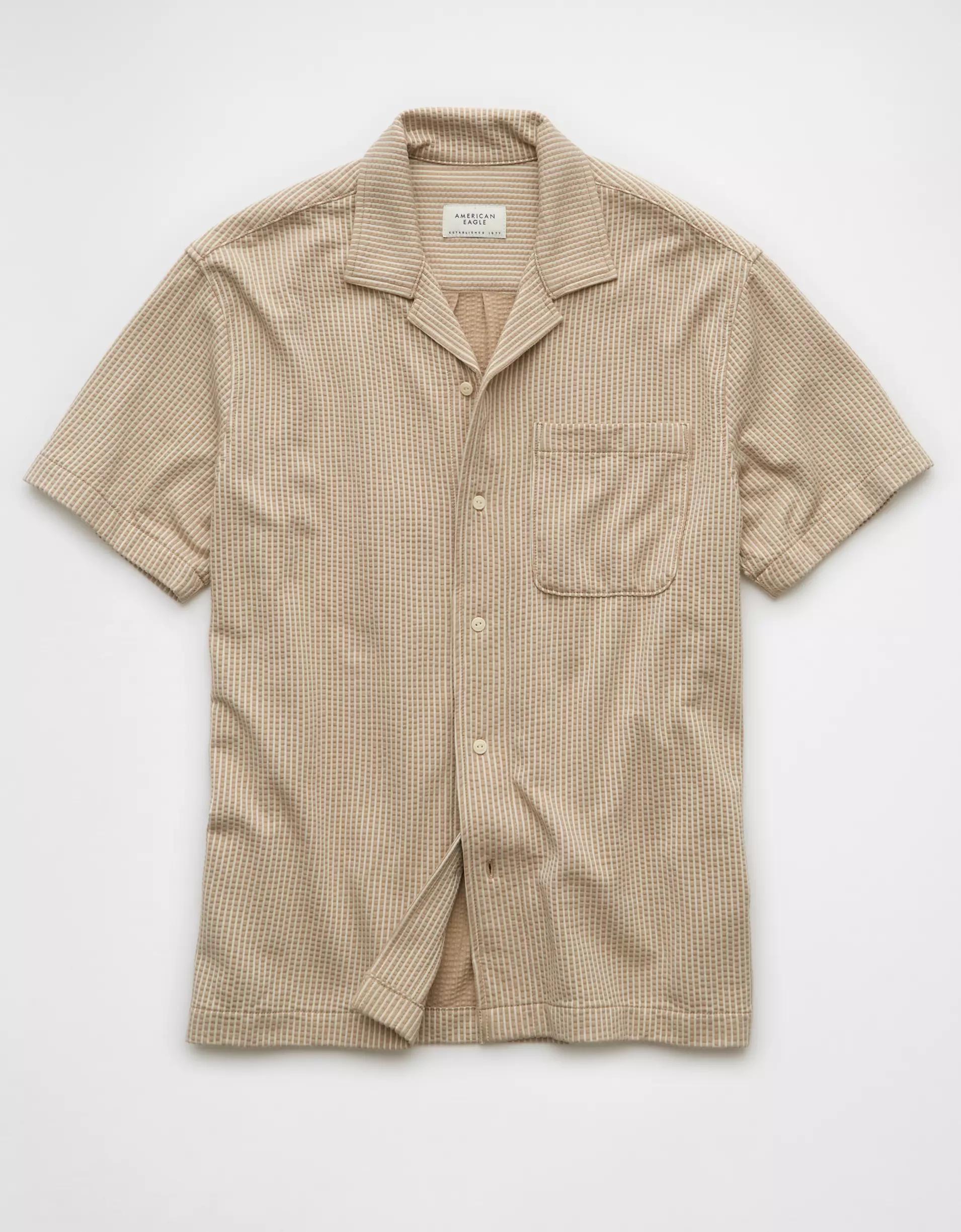 AE Seersucker Button-Up Camp Shirt Product Image