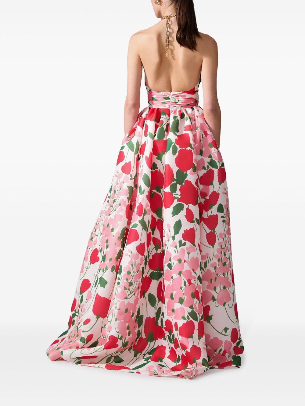 floral-print halterneck gown Product Image