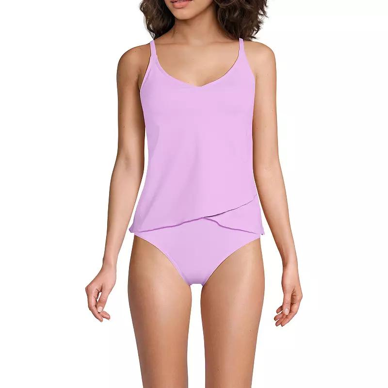 Women's Lands' End Chlorine Resistant Tulip Hem Tankini Swimsuit Top, Size: Large, Wild Purple Product Image
