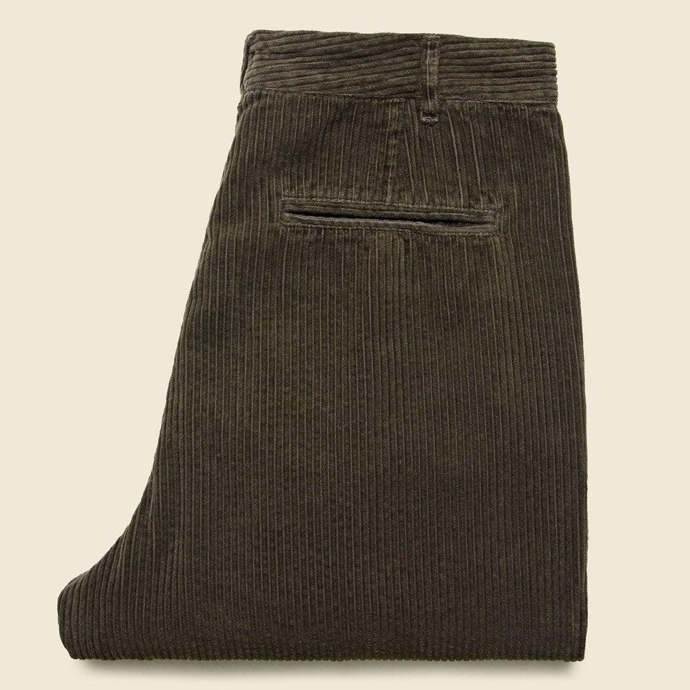 Corduroy Pleated Pant - Chocolate Product Image