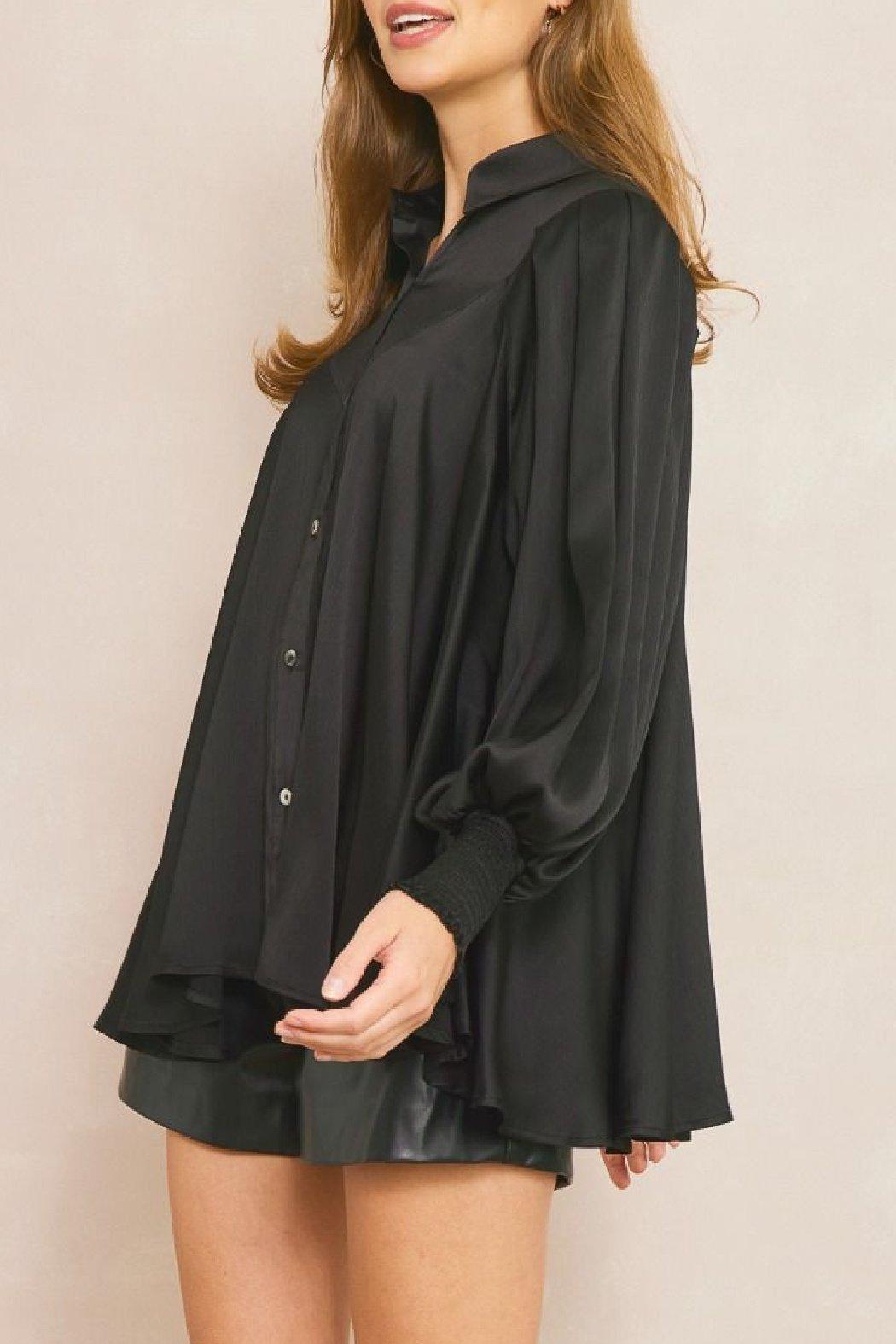 Collared Flowy Blouse Product Image